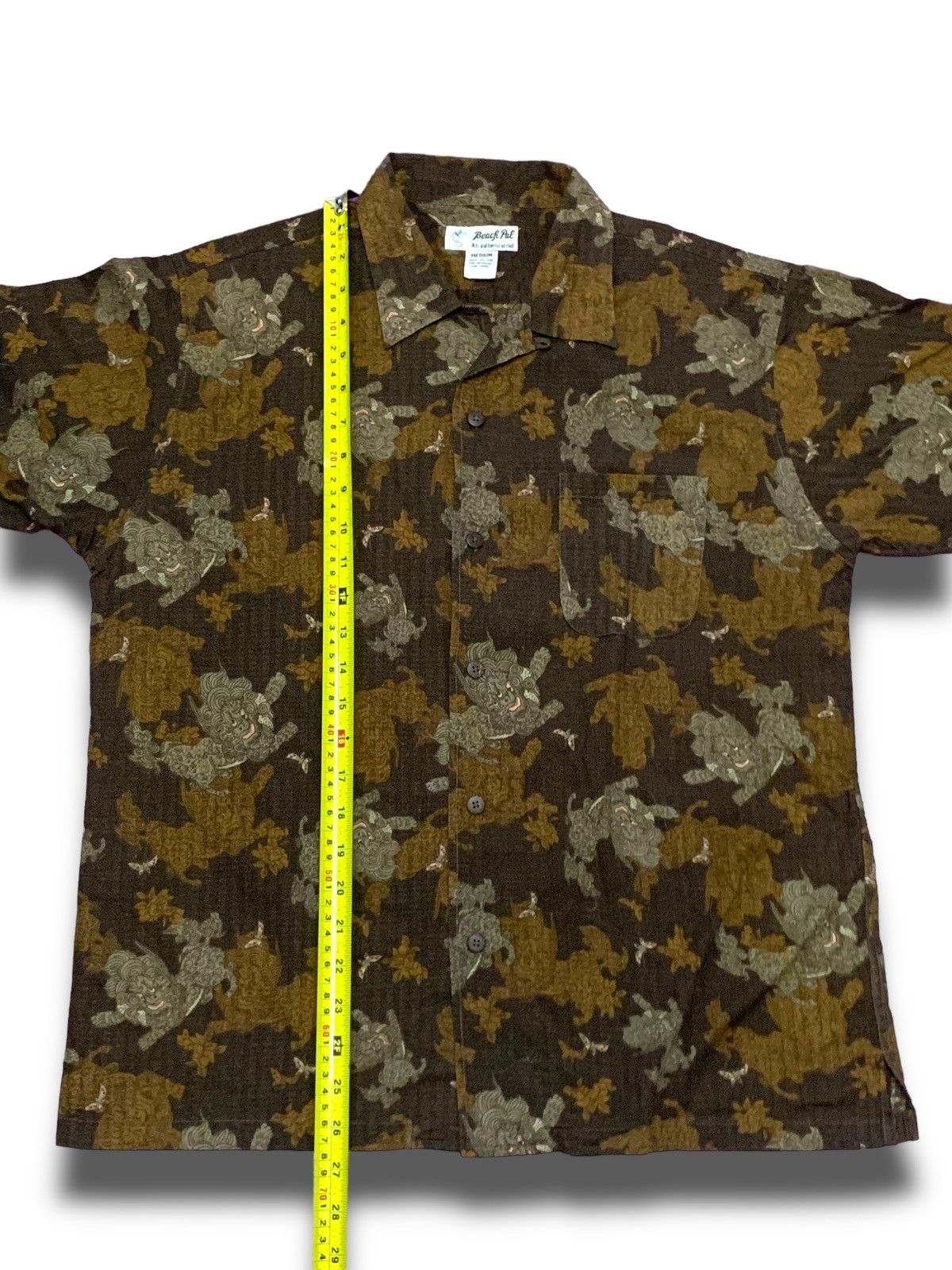 Dragonfly × Vintage Vintage Sugoi Lion Motif Yakuza Button Up Hawaii Size US M / EU 48-50 / 2 - 11 Thumbnail