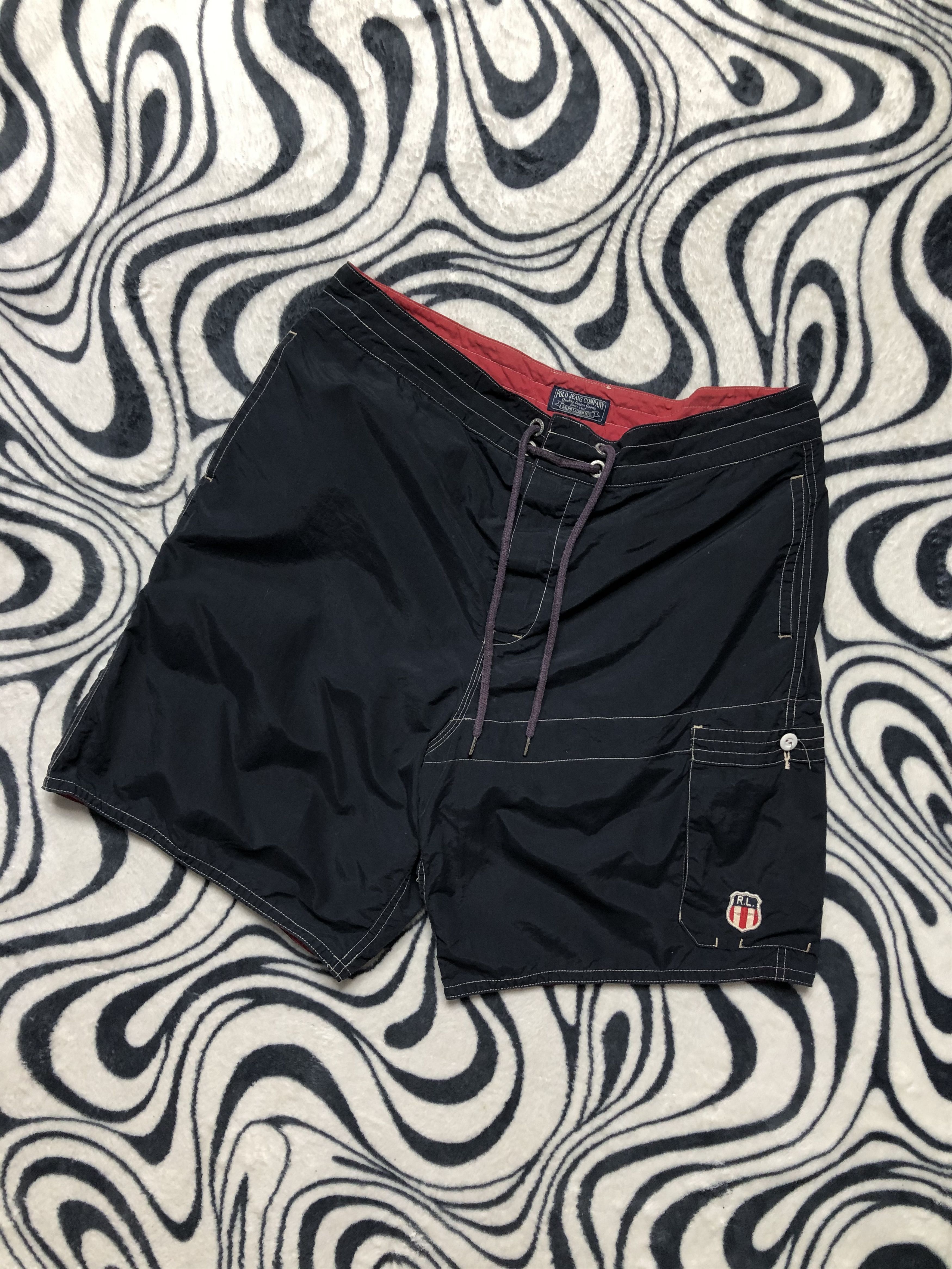 Polo Ralph Lauren × Ralph Lauren × Vintage Polo Jeans Company Vintage Mens Nylon Shorts Size US 34 / EU 50 - 1 Thumbnail
