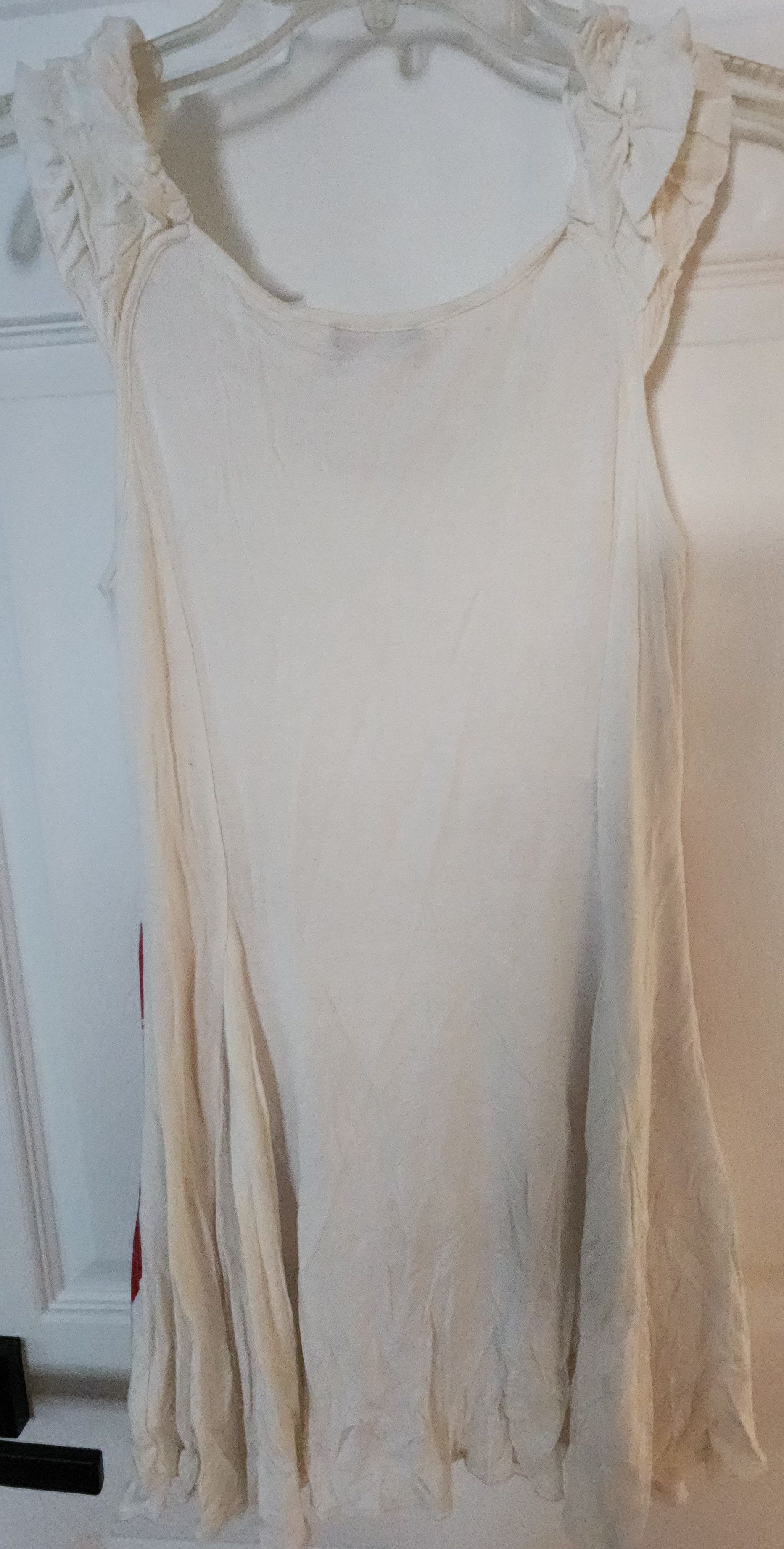 Other Venus White Red Silver Floral Ruffle Tank Top Tunic XS Size XS / US 0-2 / IT 36-38 - 2 Thumbnail