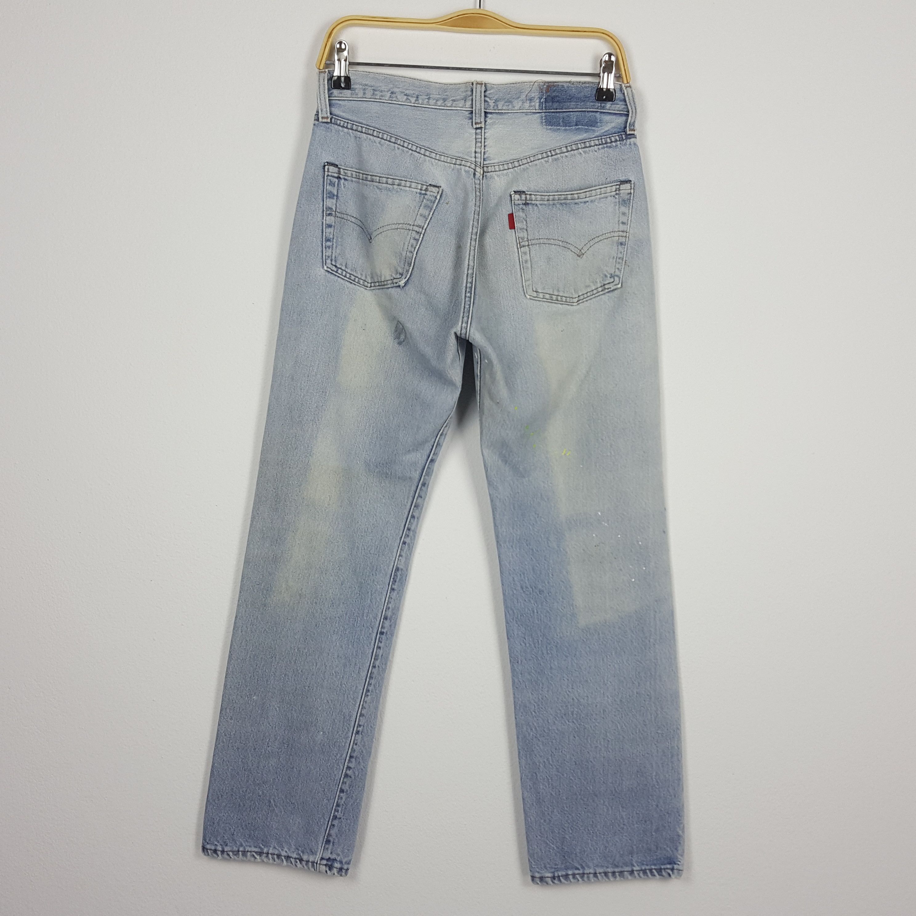 Vintage 90's Levi's 501 red line custom futura design jeans