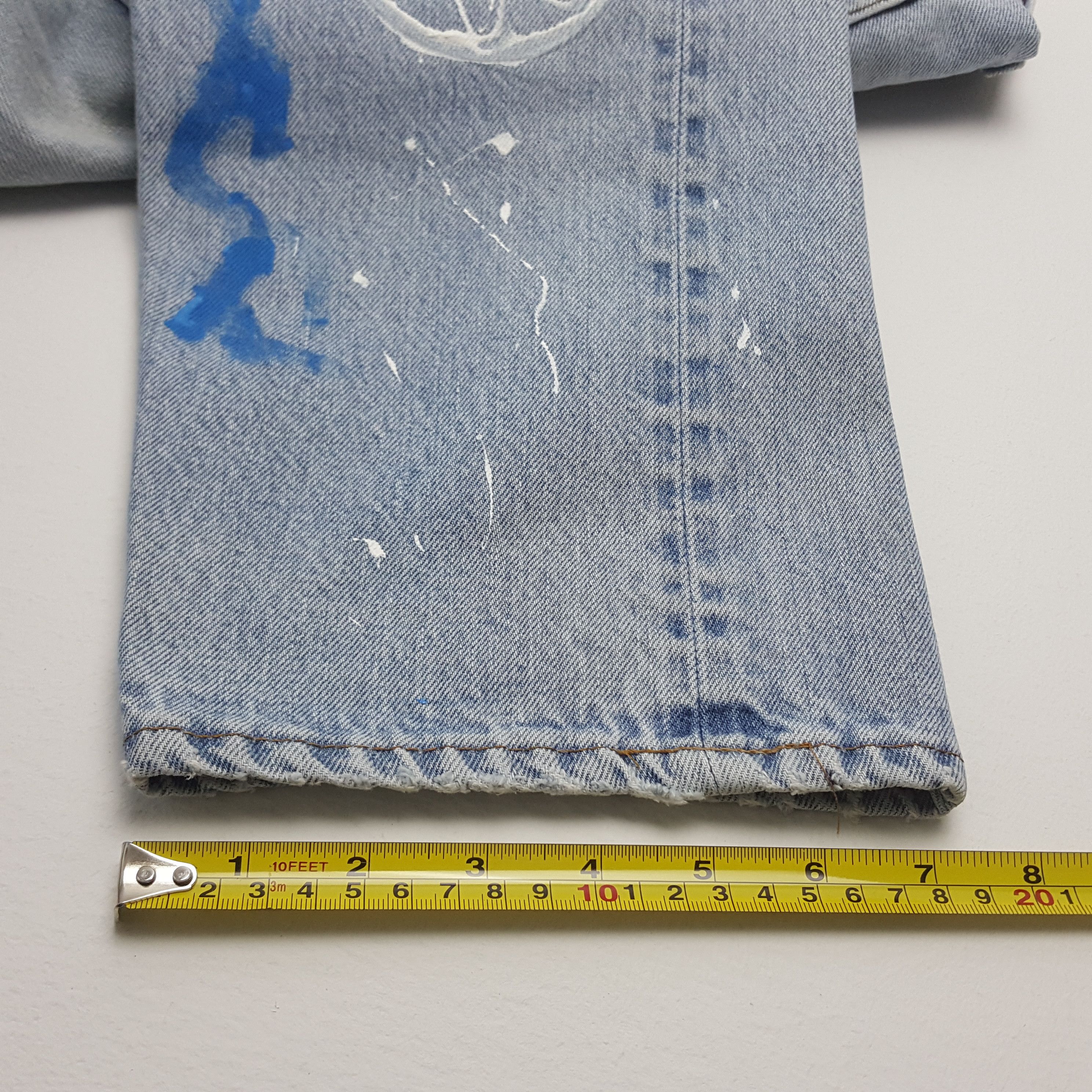 Levi's × Vintage Vintage 90's Levi’s 501 red line custom futura design jeans Size US 29 - 15 Thumbnail
