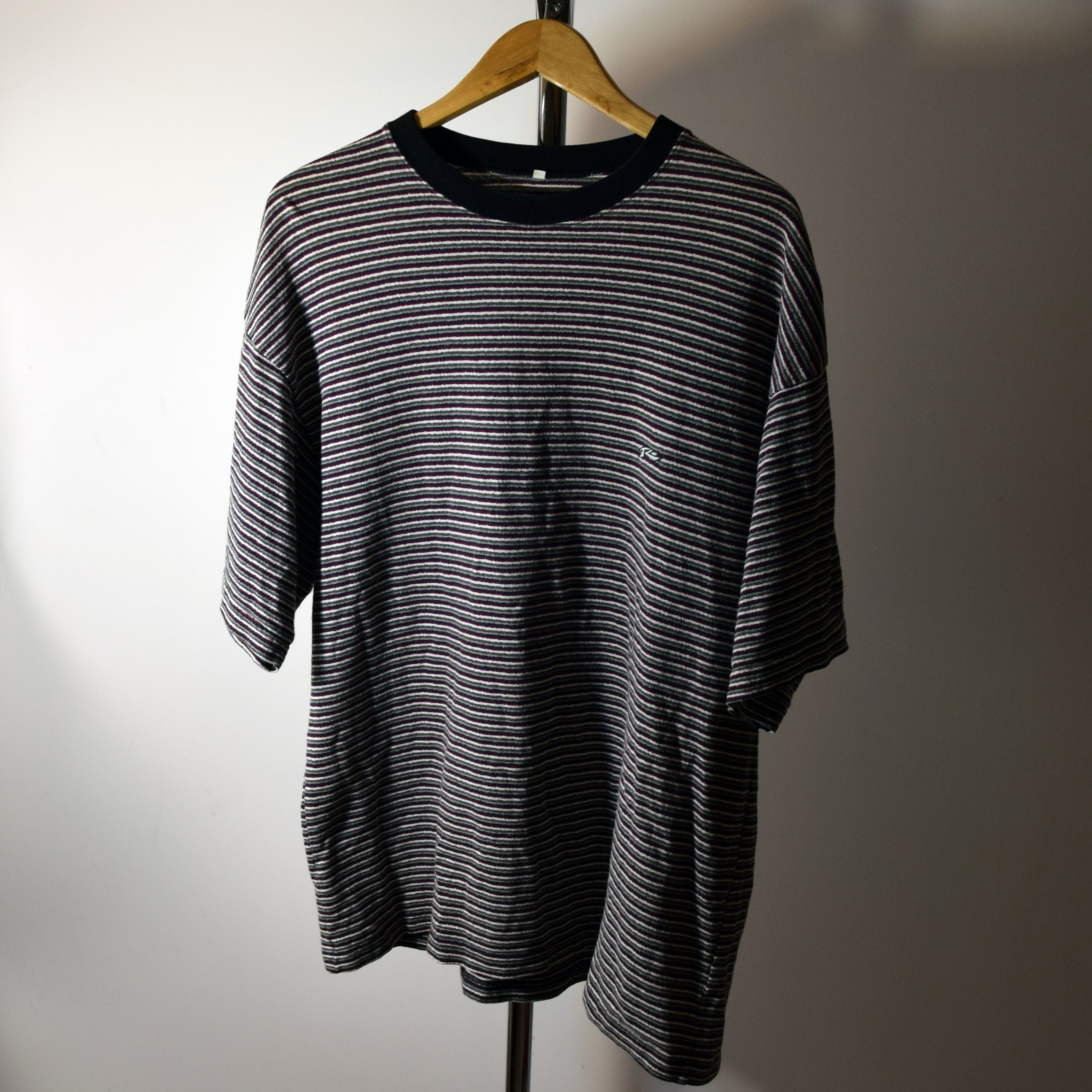 Japanese Brand × Vintage 90S VINTAGE STRIPED BOXY T-SHIRT M KURT Y2K DRILL Size US M / EU 48-50 / 2 - 2 Thumbnail