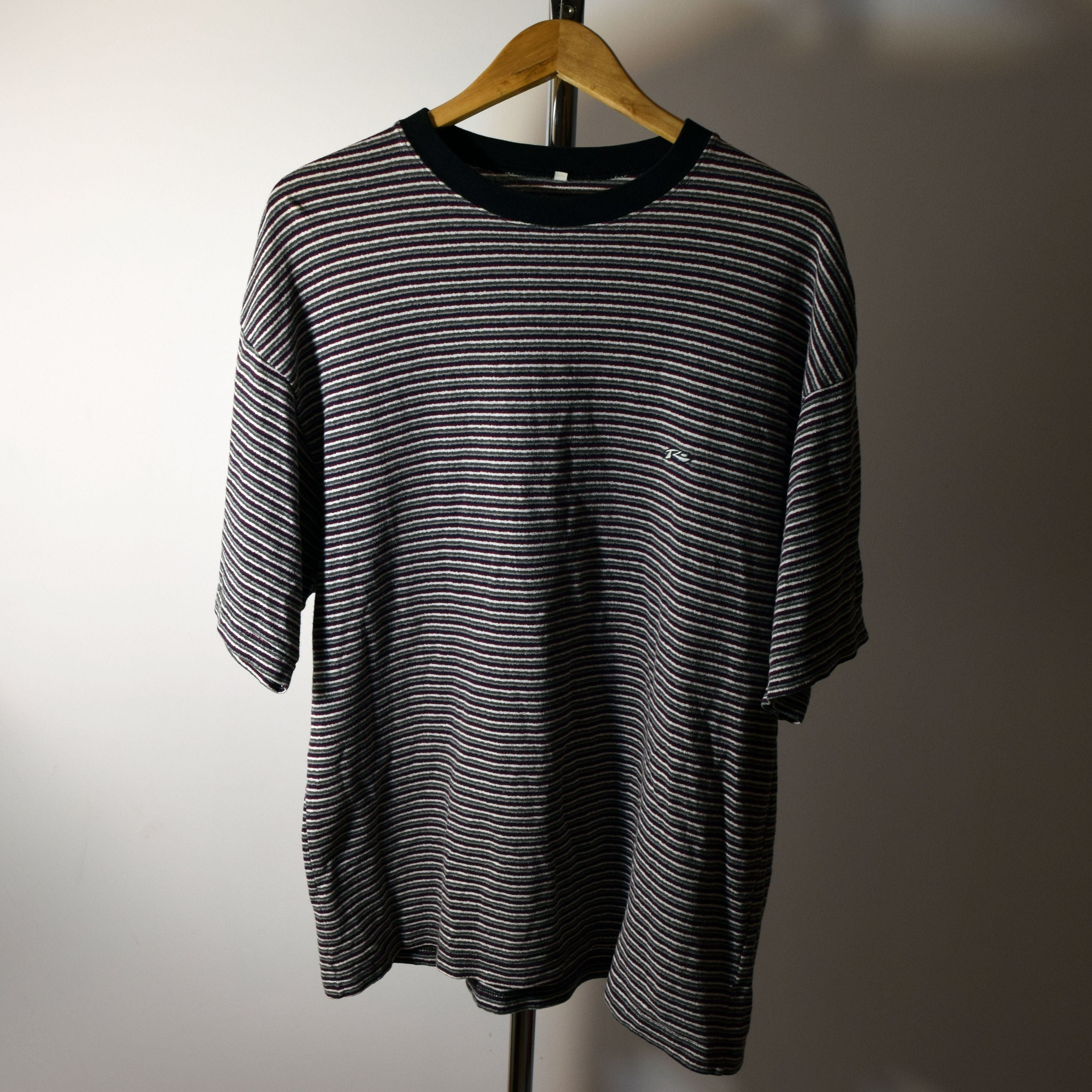 Japanese Brand × Vintage 90S VINTAGE STRIPED BOXY T-SHIRT M KURT Y2K DRILL Size US M / EU 48-50 / 2 - 4 Thumbnail