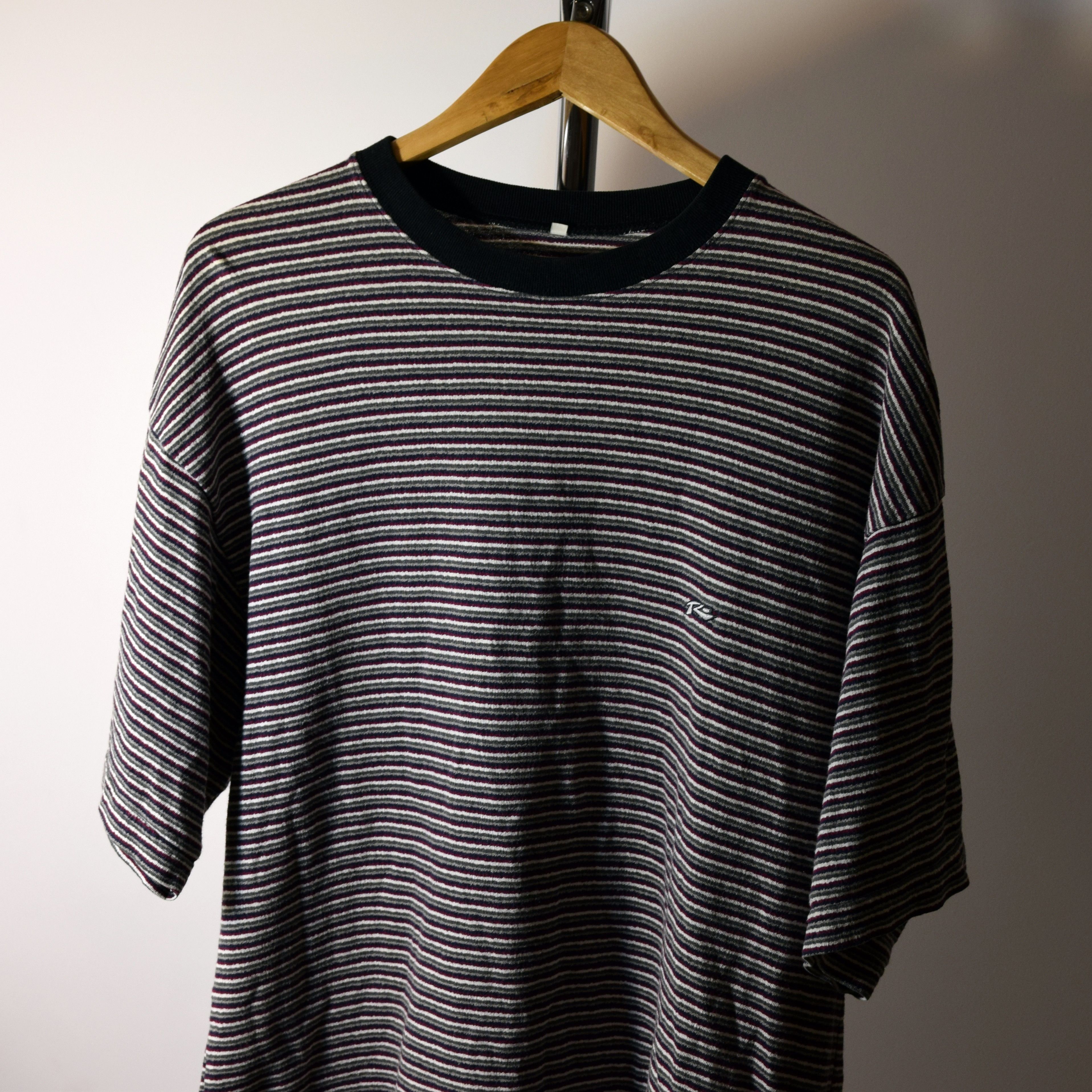 Japanese Brand × Vintage 90S VINTAGE STRIPED BOXY T-SHIRT M KURT Y2K DRILL Size US M / EU 48-50 / 2 - 3 Thumbnail