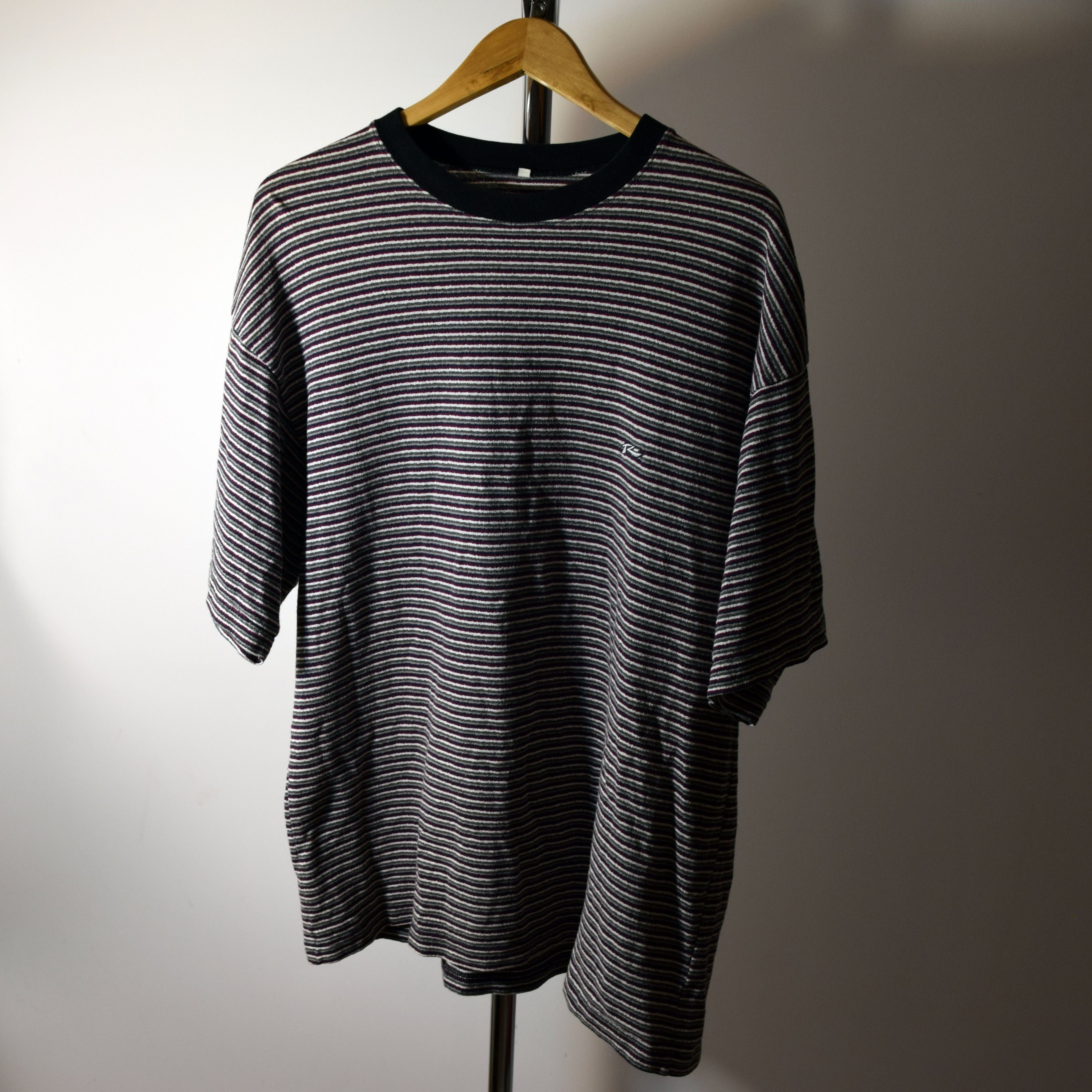 Japanese Brand × Vintage 90S VINTAGE STRIPED BOXY T-SHIRT M KURT Y2K DRILL Size US M / EU 48-50 / 2 - 1 Thumbnail
