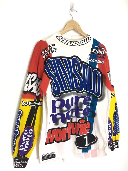 Vintage 🔥🔥Vintage 90s SINISALO Motocross Jersey / Bmx / mx Fullprint ...
