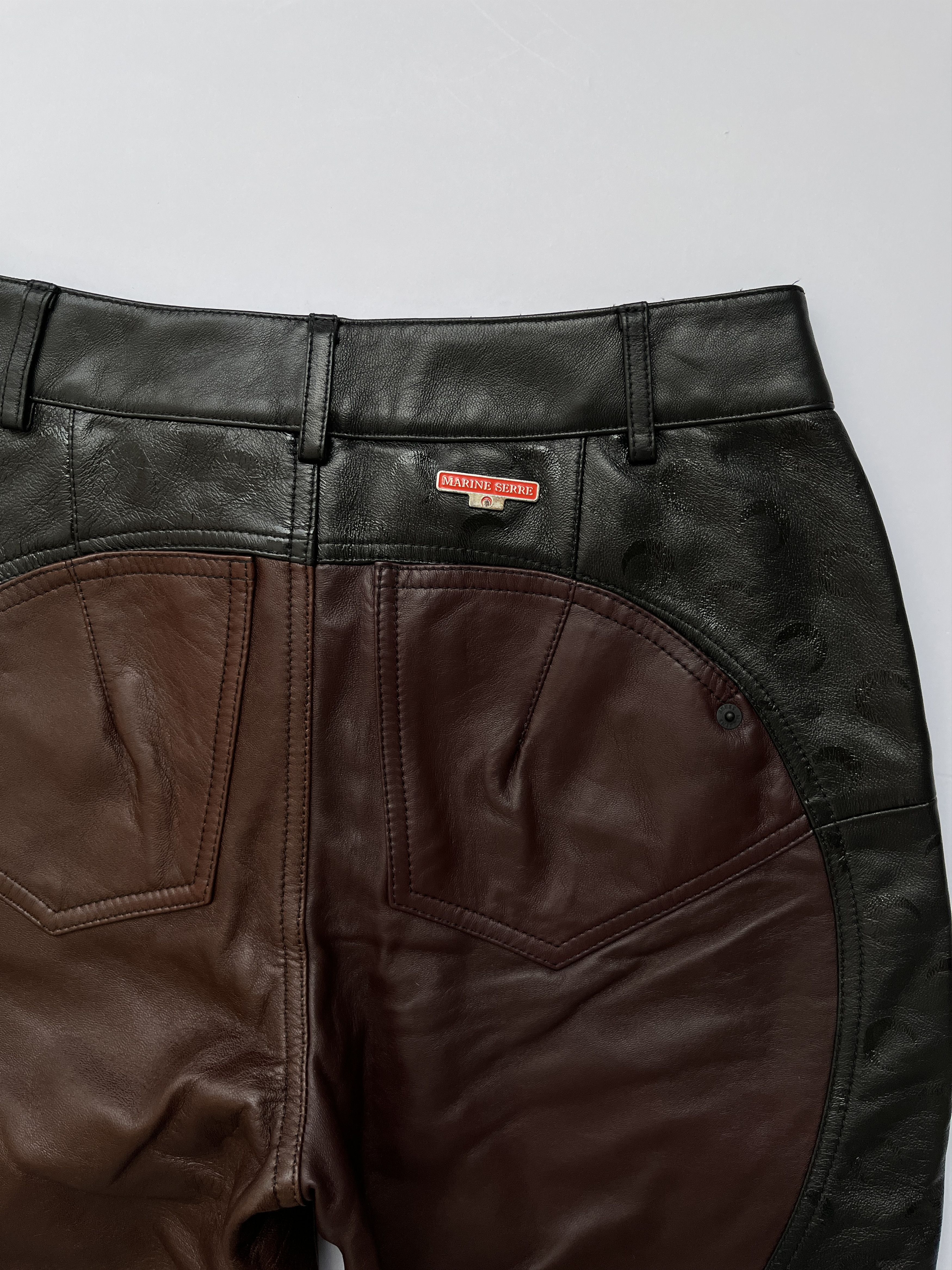 Marine Serre ⚡️QUICK SALE⚡️FW21 Marine Serre Leather Patchwork Pants Size 26" / US 2 / IT 38 - 4 Thumbnail