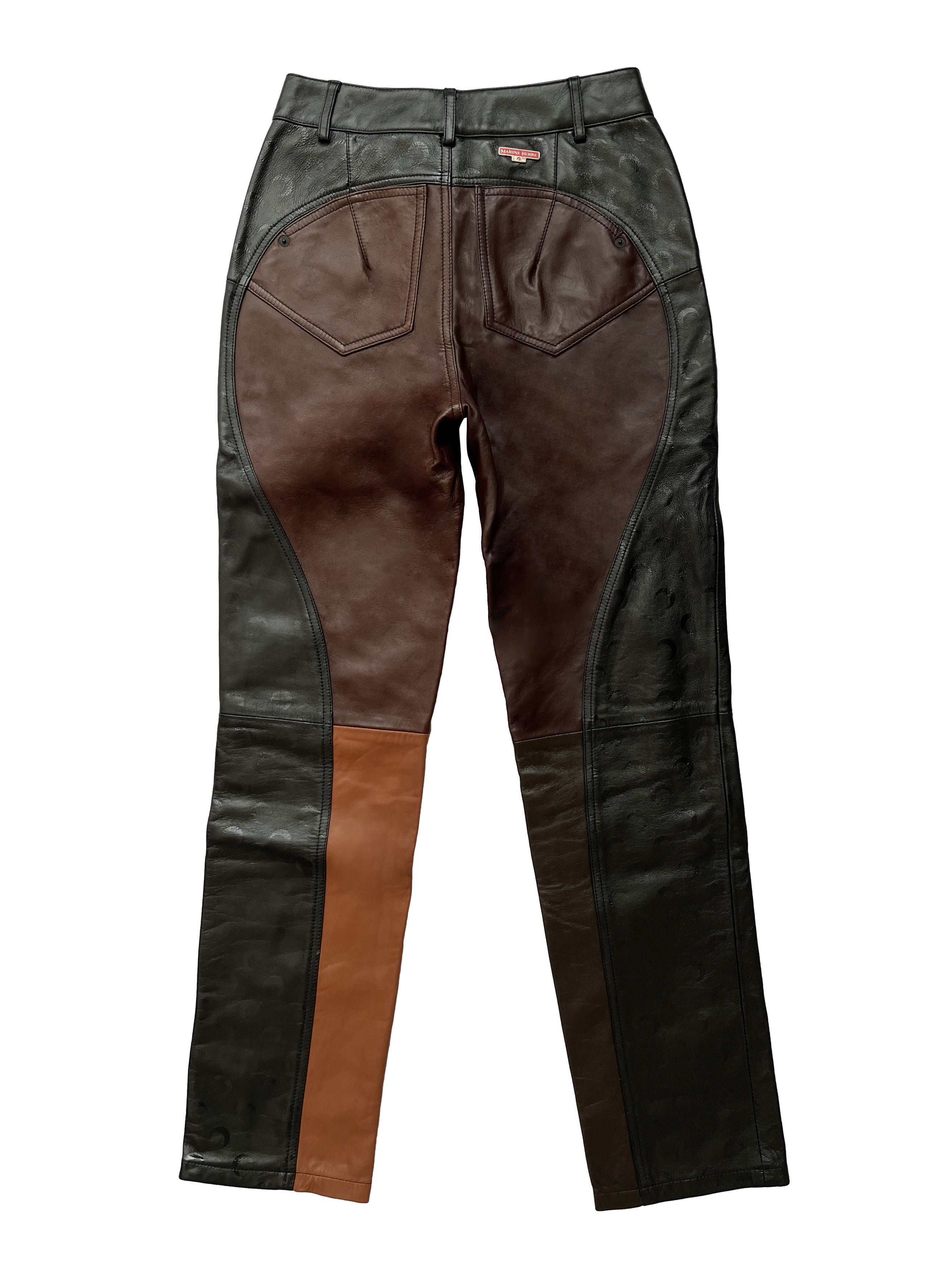 Marine Serre ⚡️QUICK SALE⚡️FW21 Marine Serre Leather Patchwork Pants Size 26" / US 2 / IT 38 - 3 Thumbnail