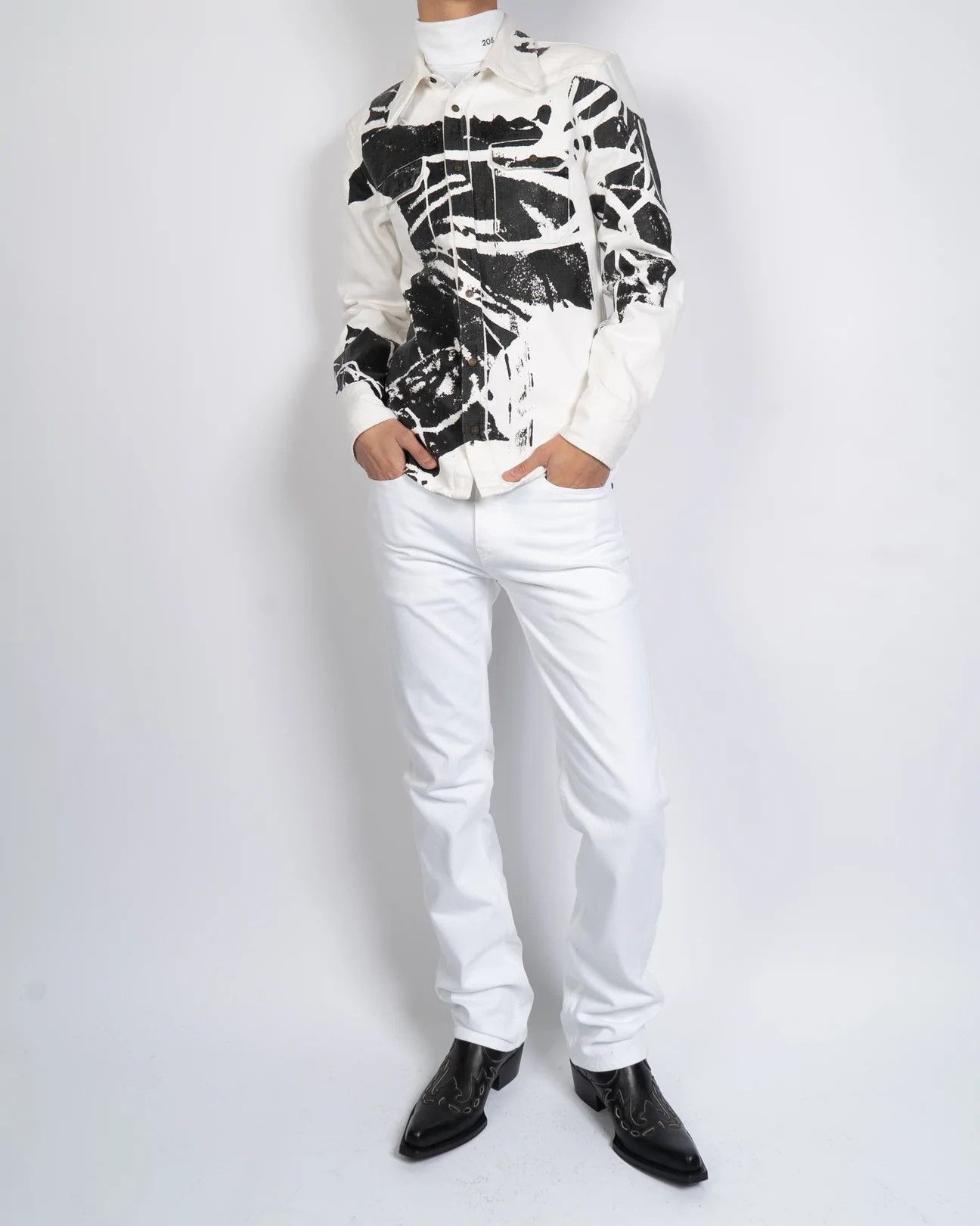 Calvin Klein 205W39NYC × Raf Simons Warhol Screenprinted Western Shirt Size US XS / EU 42 / 0 - 7 Thumbnail