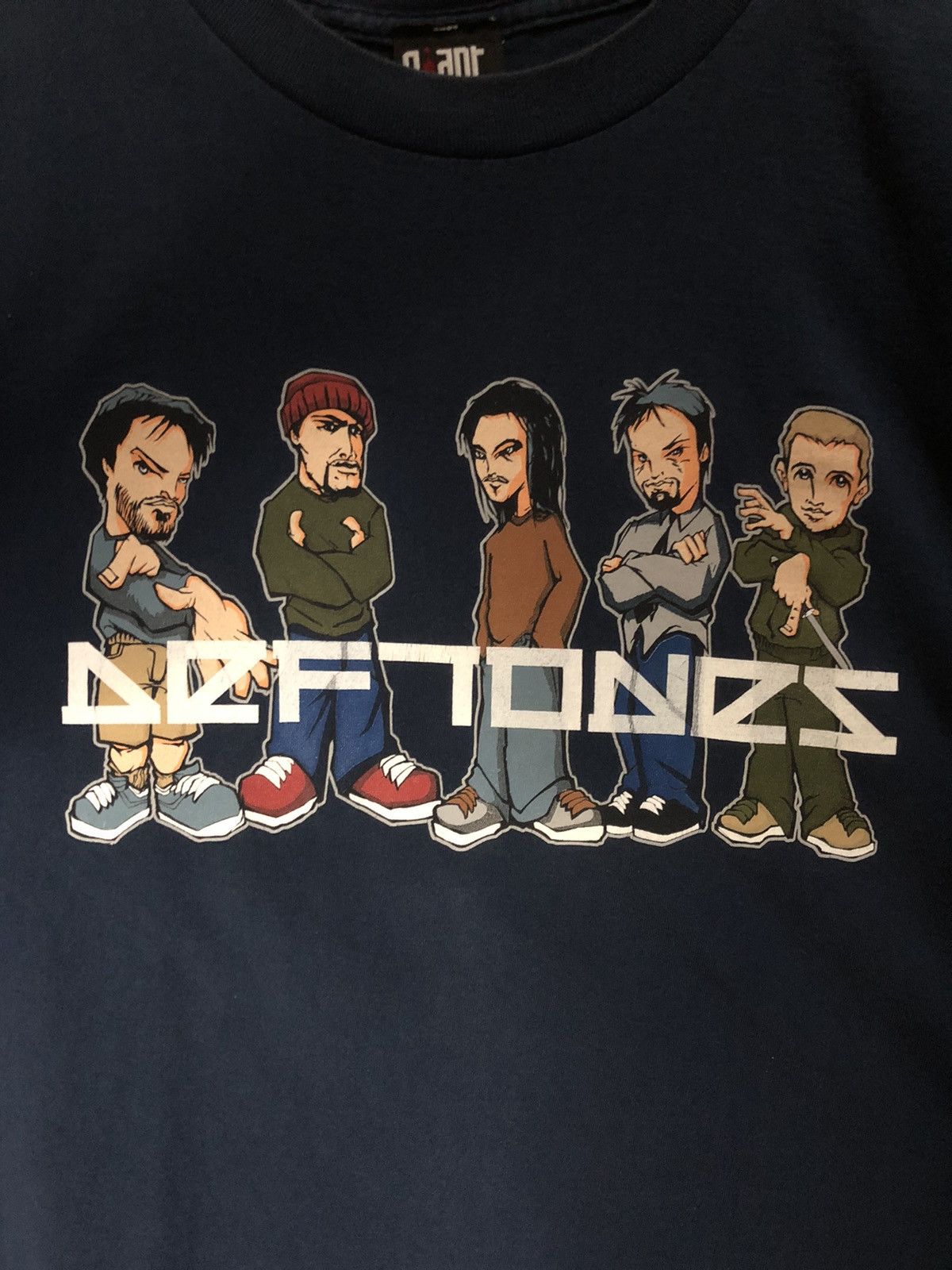 Band Tees × Vintage Vintage Deftones Cartoon White Pony Shirt Chino Moreno Size US L / EU 52-54 / 3 - 3 Thumbnail