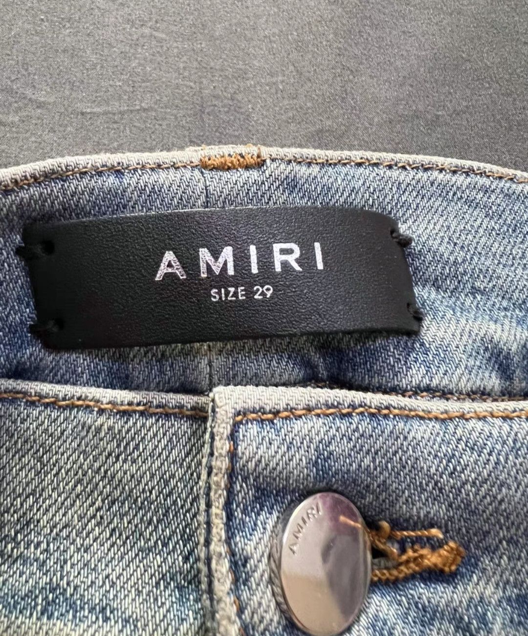 Amiri Amiri 17ss OG Cashew flower patchwork blue jeans Size US 29 - 2 Thumbnail