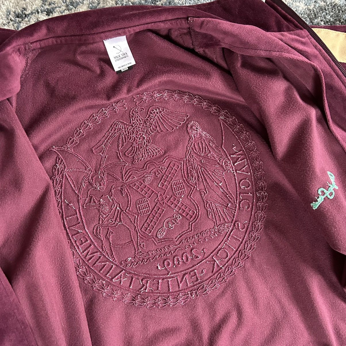 MAGIC STICK 2018 VELOUR SUEDE LEiSURE TRACK JACKET BYZANTiNE PURPLE WiNE Size US L / EU 52-54 / 3 - 20 Thumbnail