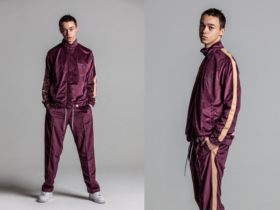 MAGIC STICK 2018 VELOUR SUEDE LEiSURE TRACK JACKET BYZANTiNE PURPLE WiNE Size US L / EU 52-54 / 3 - 2 Thumbnail