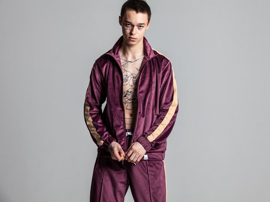 MAGIC STICK 2018 VELOUR SUEDE LEiSURE TRACK JACKET BYZANTiNE PURPLE WiNE Size US L / EU 52-54 / 3 - 1 Thumbnail