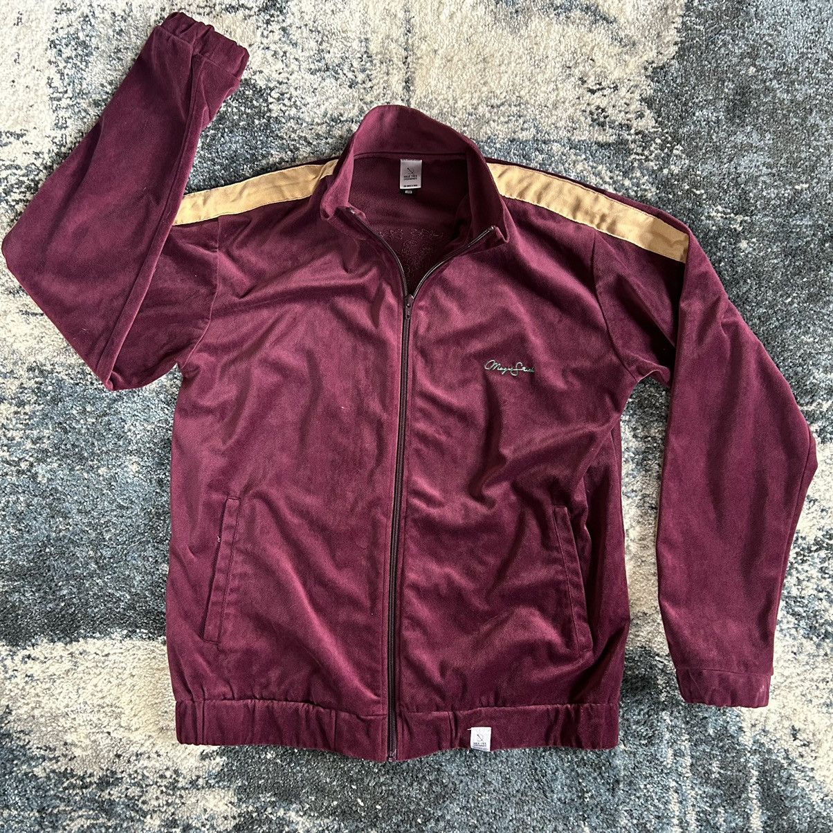 MAGIC STICK 2018 VELOUR SUEDE LEiSURE TRACK JACKET BYZANTiNE PURPLE WiNE Size US L / EU 52-54 / 3 - 17 Thumbnail