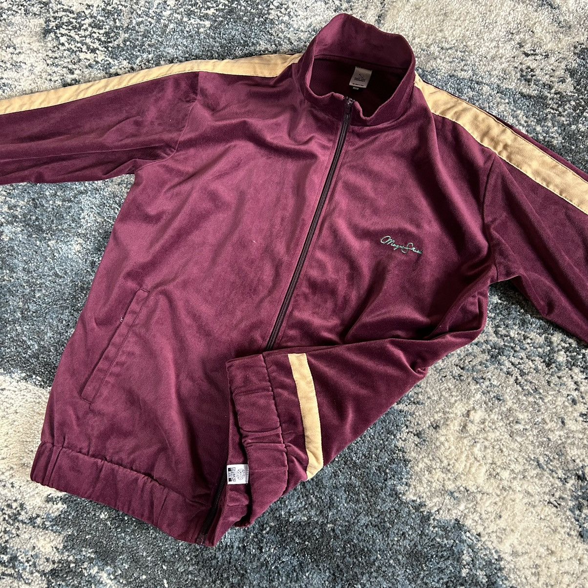 MAGIC STICK 2018 VELOUR SUEDE LEiSURE TRACK JACKET BYZANTiNE PURPLE WiNE Size US L / EU 52-54 / 3 - 13 Thumbnail