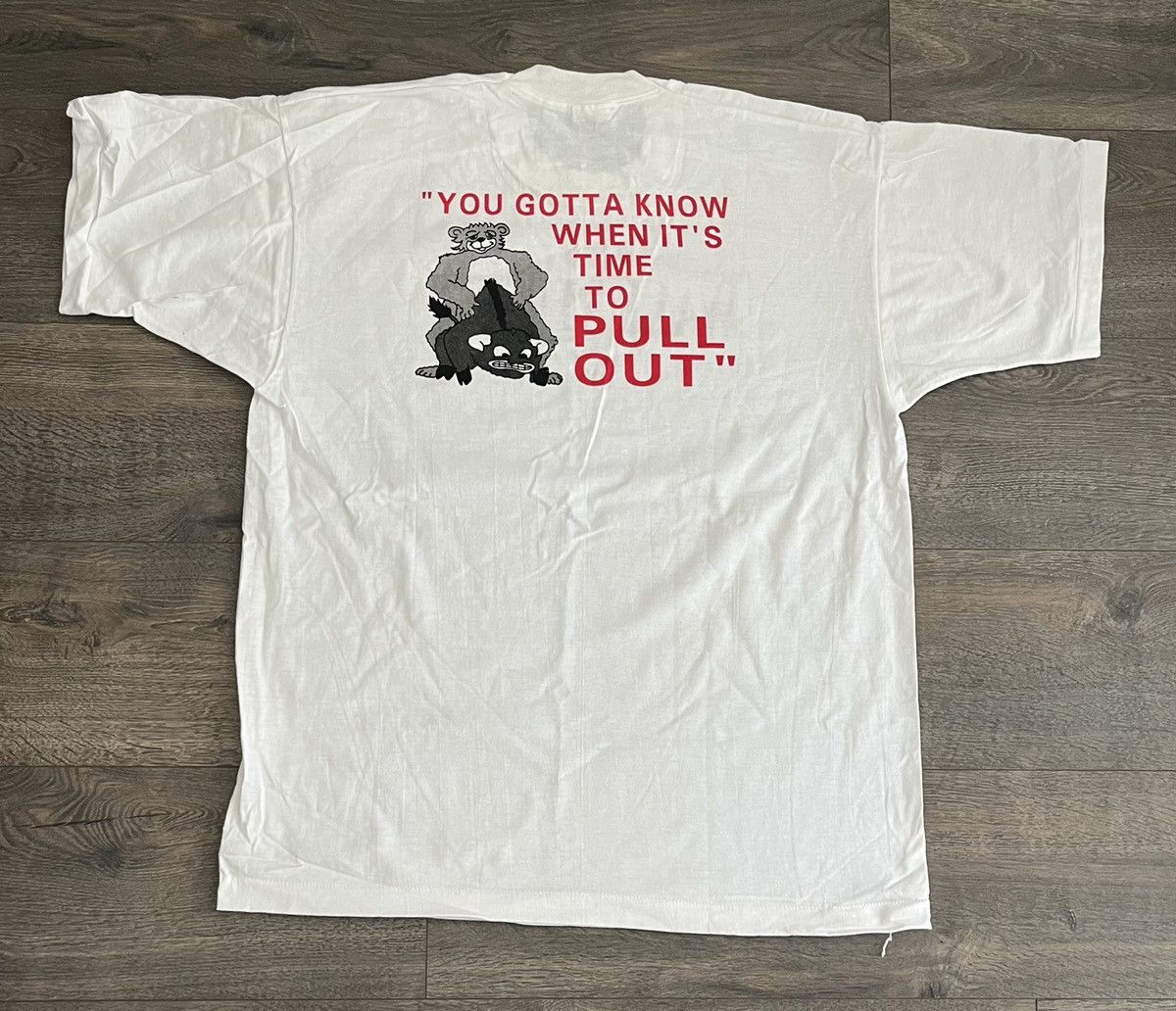 Vintage VTG Single Stitch 90s Wallstreet Crude Humor Tee Size US XL / EU 56 / 4 - 2 Thumbnail