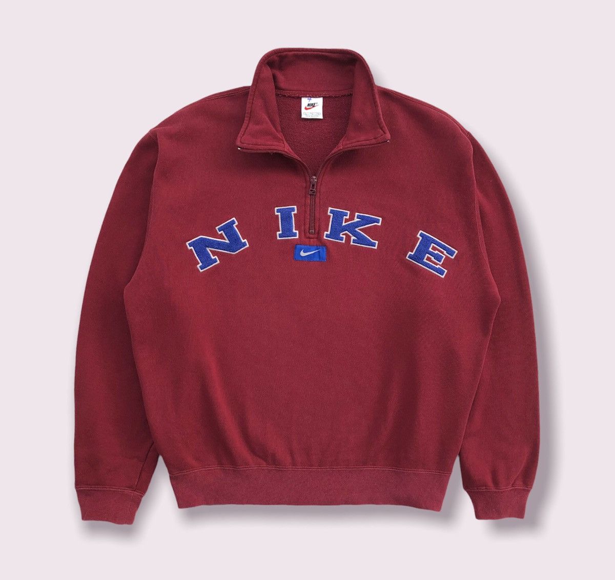 Nike Vintage 90s Pullover Zipper Spell Out Logo Sweatshirt Size US XL / EU 56 / 4 - 1 Thumbnail