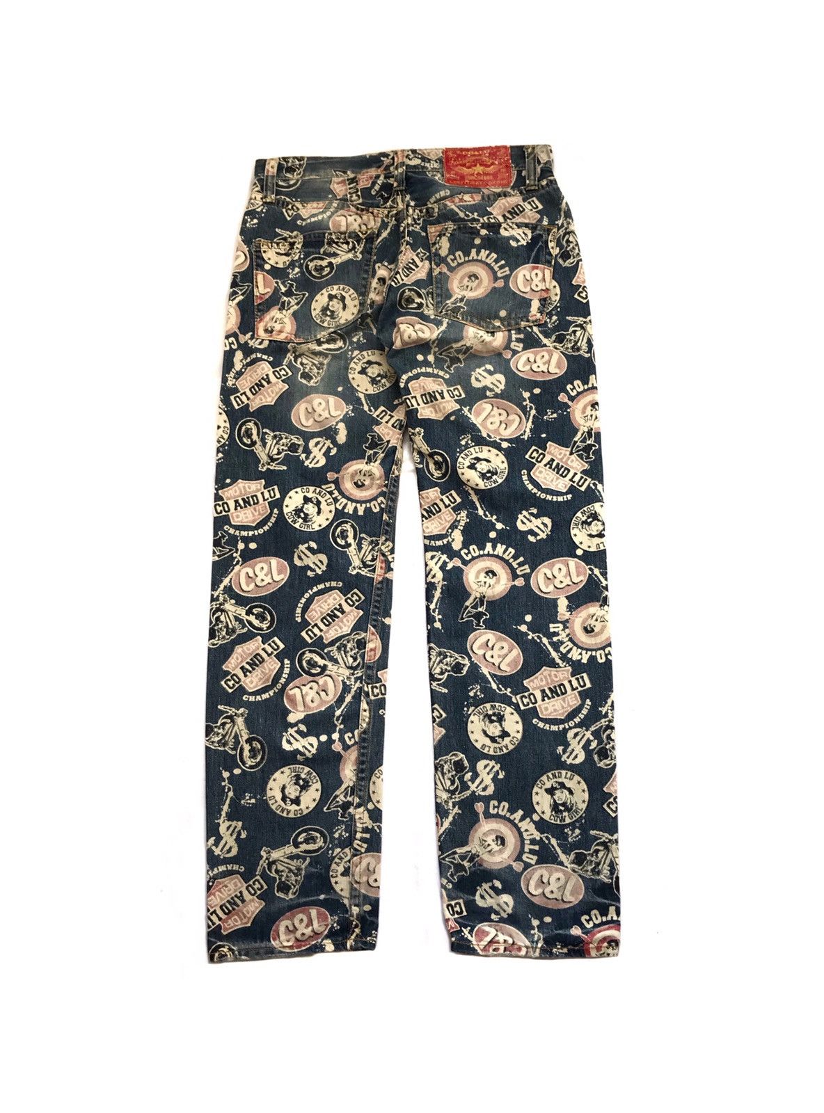 Hysteric Glamour CO AND LU MOTOR DRIVE FULLPRINT TROUSER PANTS Size US 32 / EU 48 - 4 Thumbnail