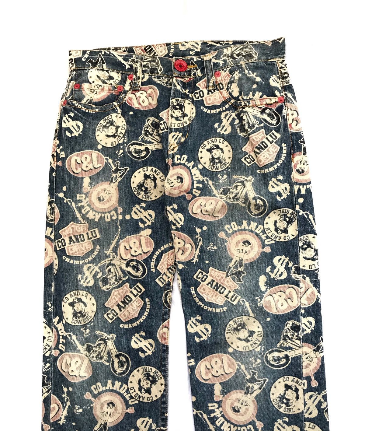 Hysteric Glamour CO AND LU MOTOR DRIVE FULLPRINT TROUSER PANTS Size US 32 / EU 48 - 2 Thumbnail