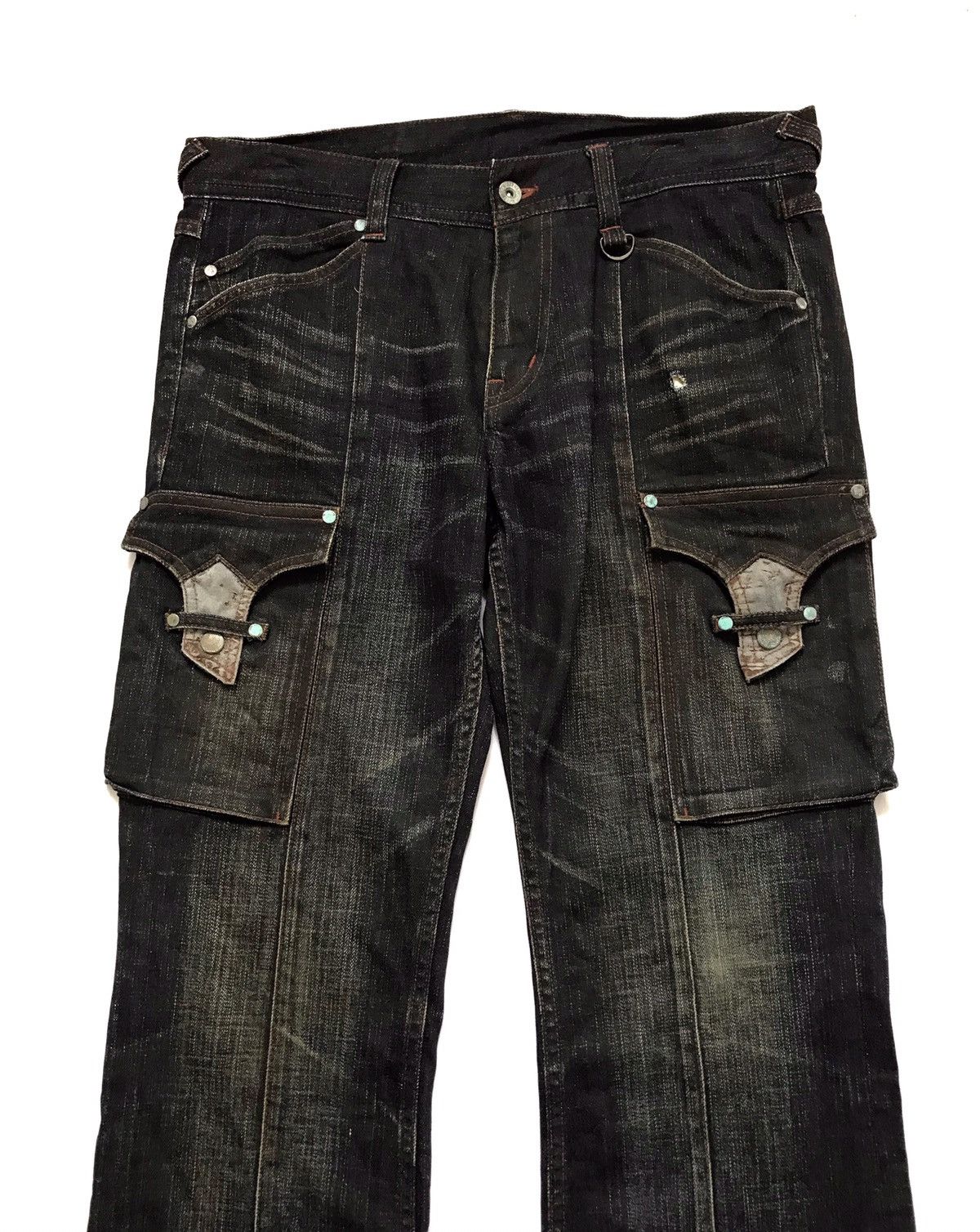 Beauty Beast HIDEAWAYS NICOLE CARGO MULTIPOCKET WAXED JEANS Size US 32 / EU 48 - 2 Thumbnail
