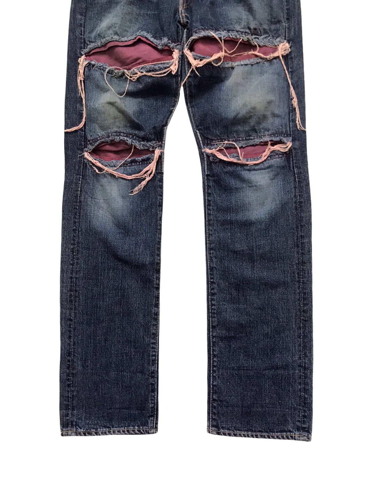 Full Count & Co. × Japanese Brand Full Count Patchwork Leather Jeans Size US 32 / EU 48 - 3 Thumbnail