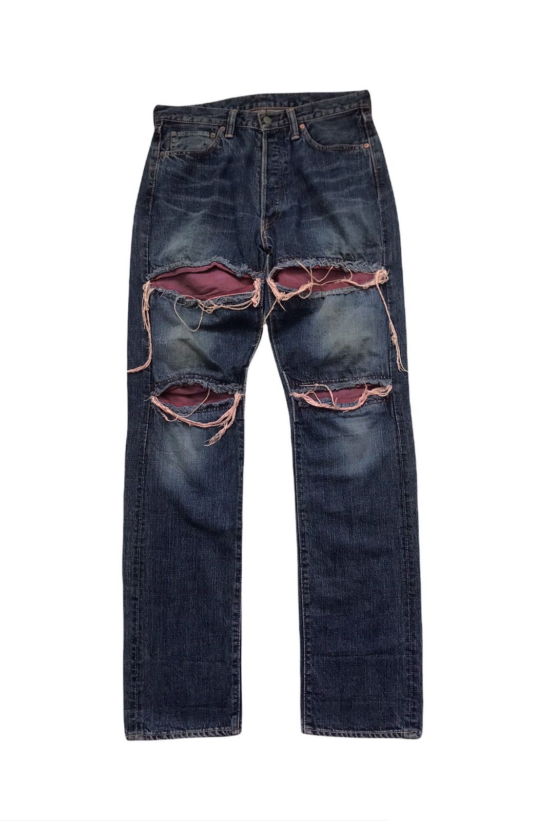 Full Count & Co. × Japanese Brand Full Count Patchwork Leather Jeans Size US 32 / EU 48 - 1 Thumbnail