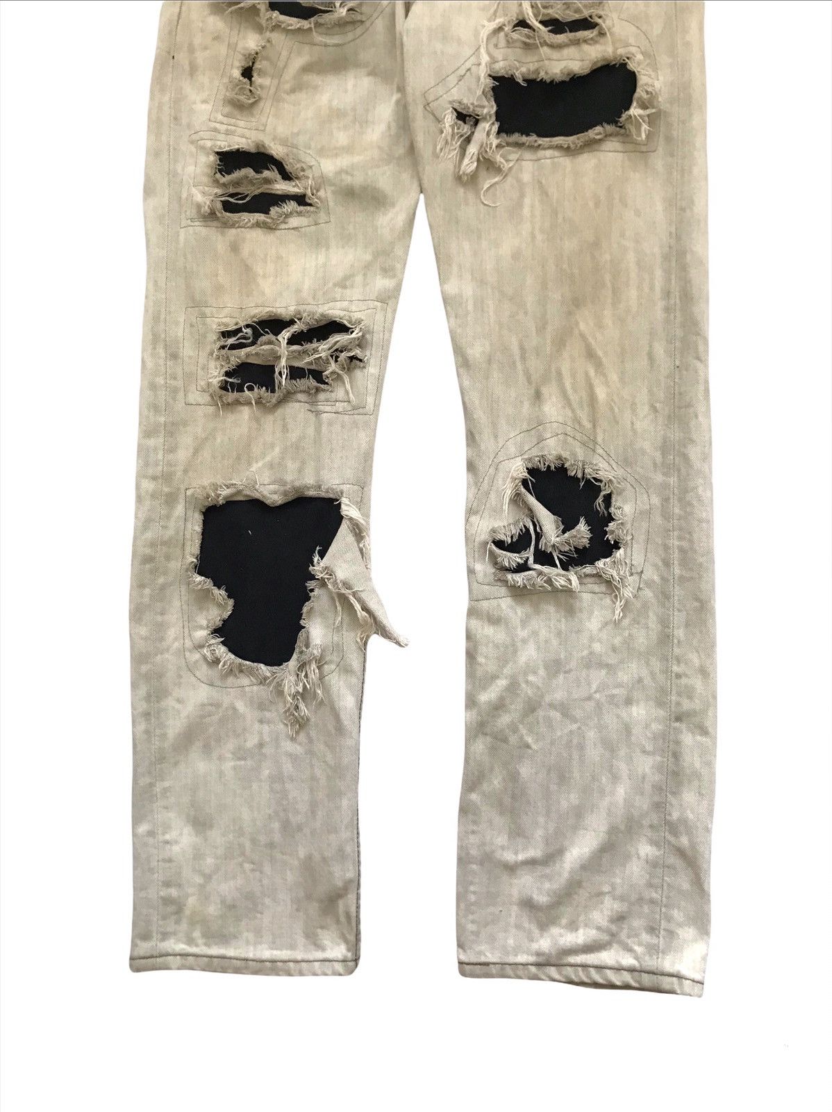 Levi's × Levi's Vintage Clothing LEVIS 505 DISTRESSED PATCHWORK STYLE JEANS Size US 32 / EU 48 - 3 Thumbnail