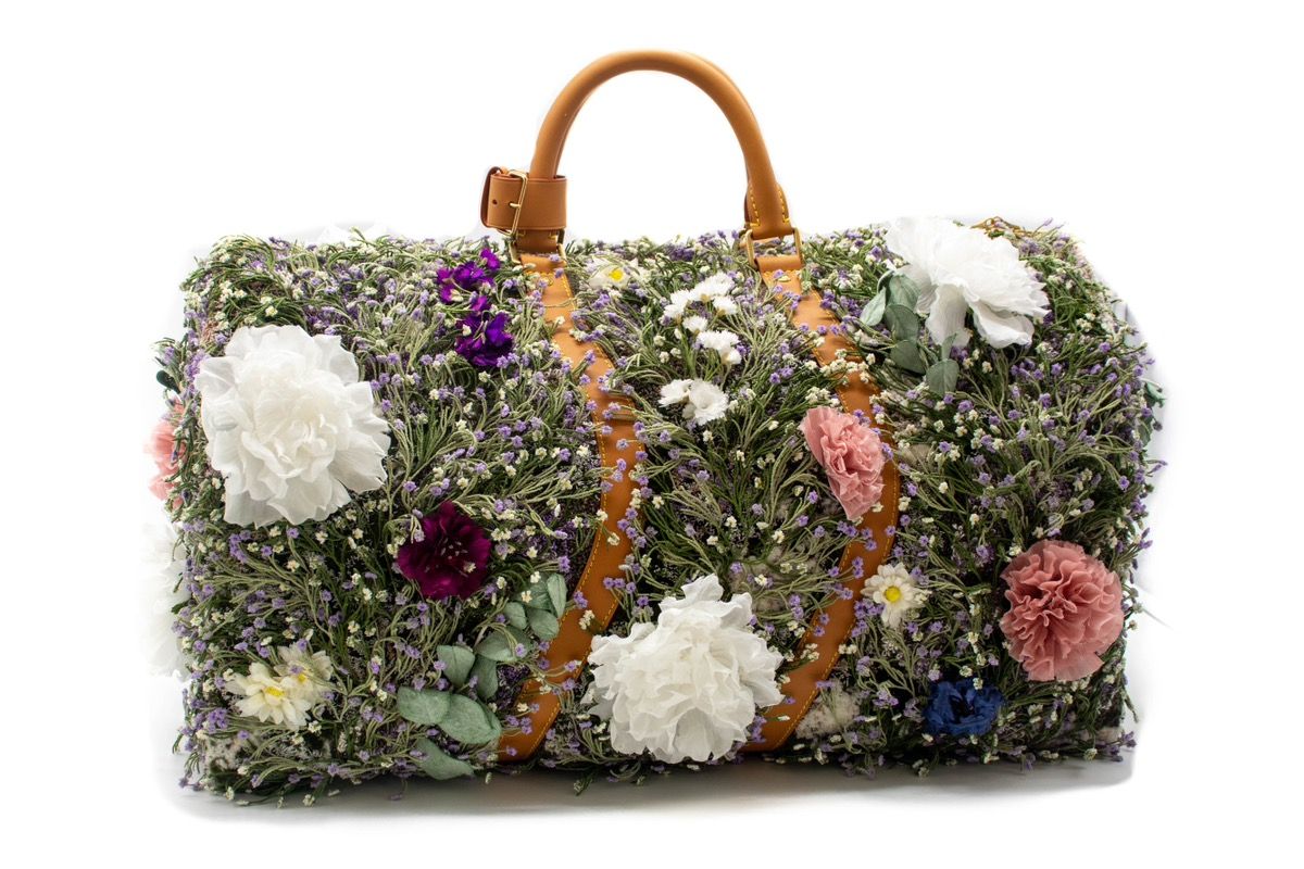Louis Vuitton Brown Monogram Floral Bouquet 'Keepall 50' Bag