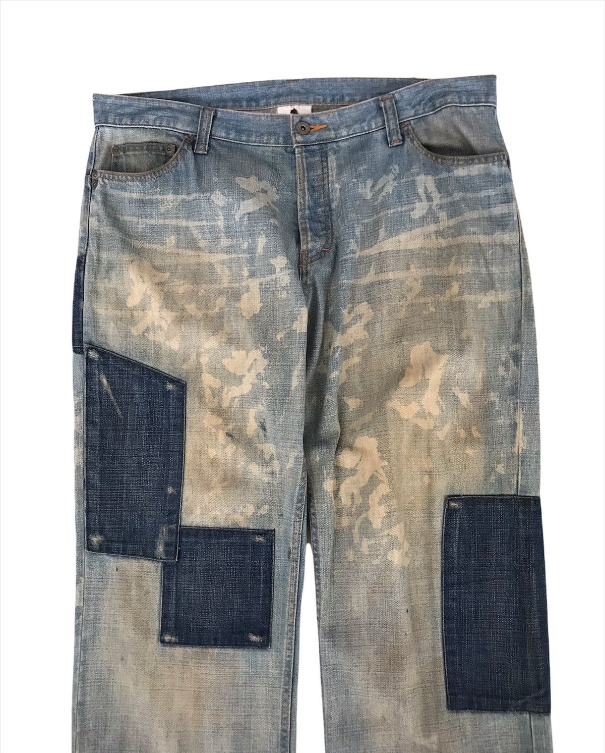 Japanese Brand × MasterPiece Masterpiece Hectic Denim Patchwork Style Jeans Size US 37 - 2 Thumbnail