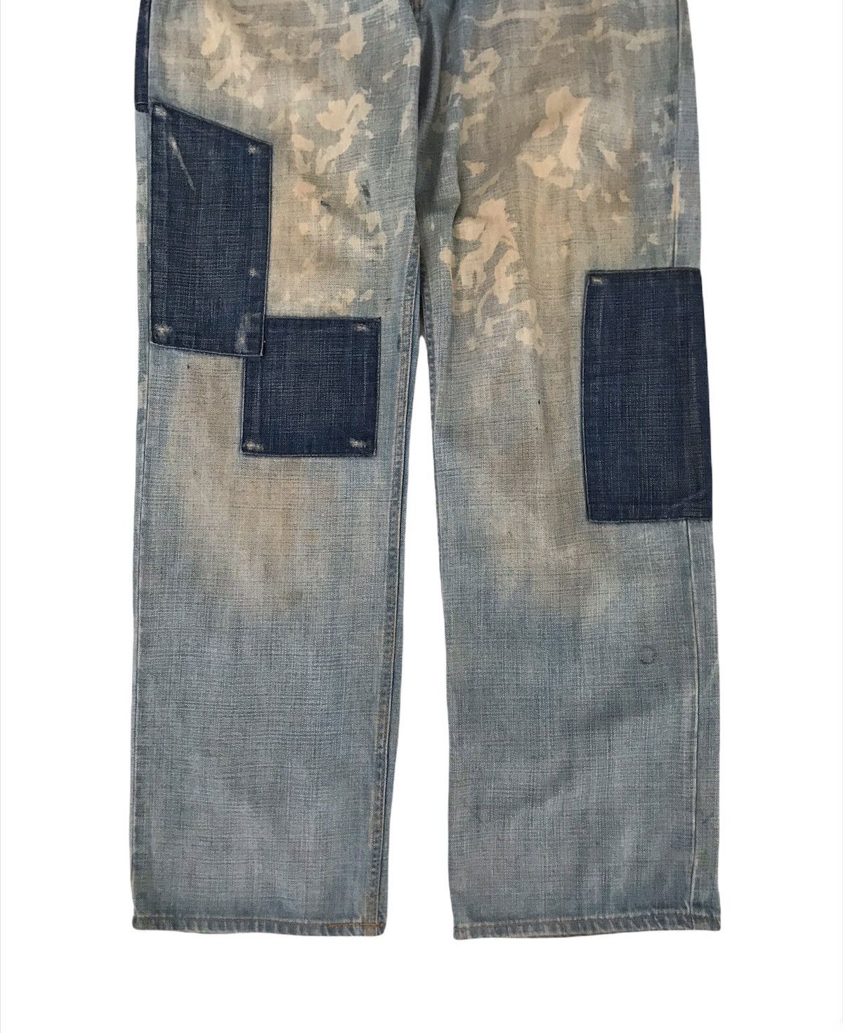 Japanese Brand × MasterPiece Masterpiece Hectic Denim Patchwork Style Jeans Size US 37 - 3 Thumbnail