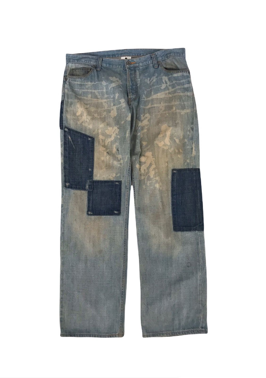 Japanese Brand × MasterPiece Masterpiece Hectic Denim Patchwork Style Jeans Size US 37 - 1 Thumbnail