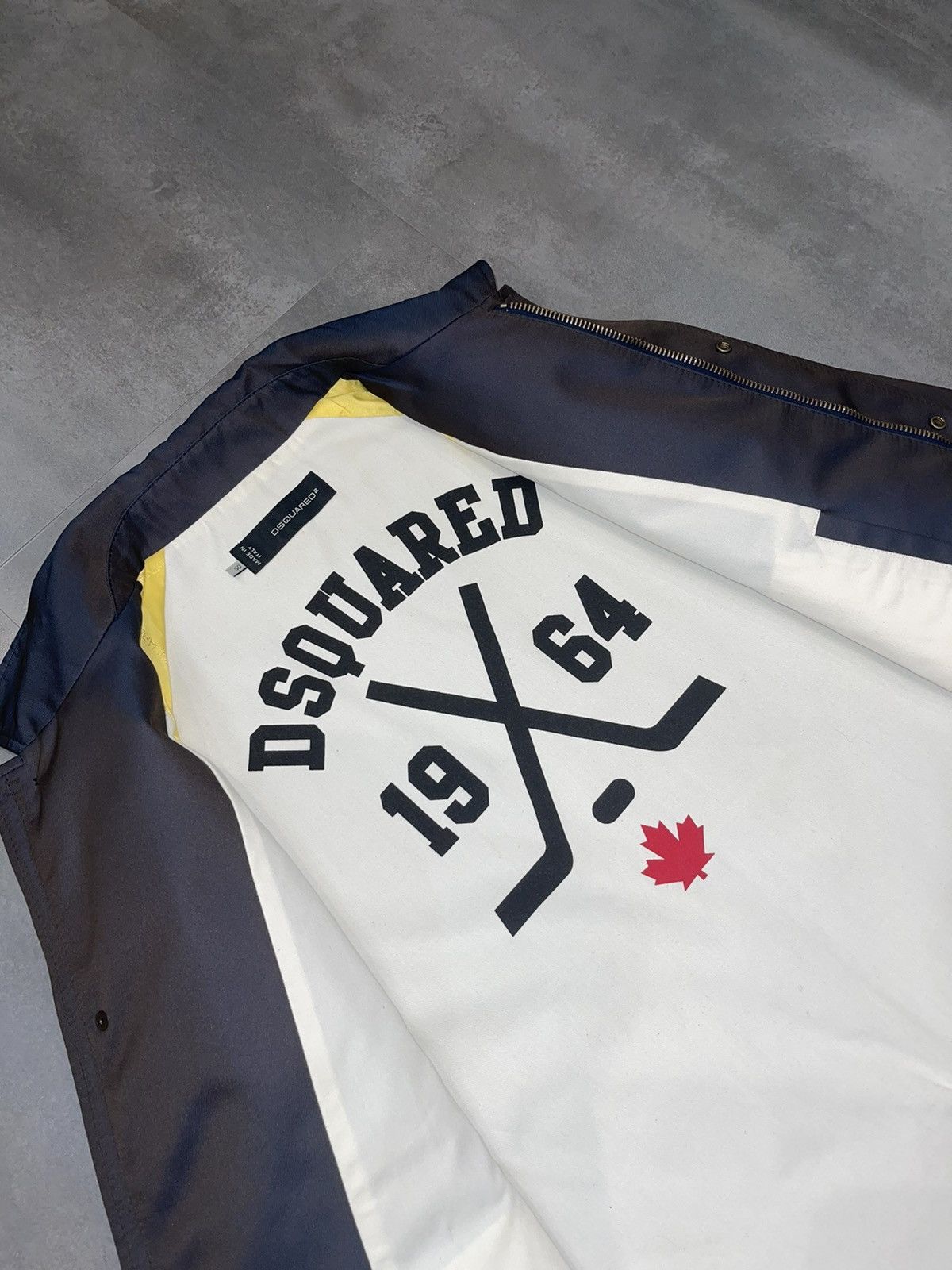 image of Avant Garde x Dsquared2 Aw10 Dsquared2 Transfuse Grey Navy Coat in Gray Navy, Men's (Size Medium)