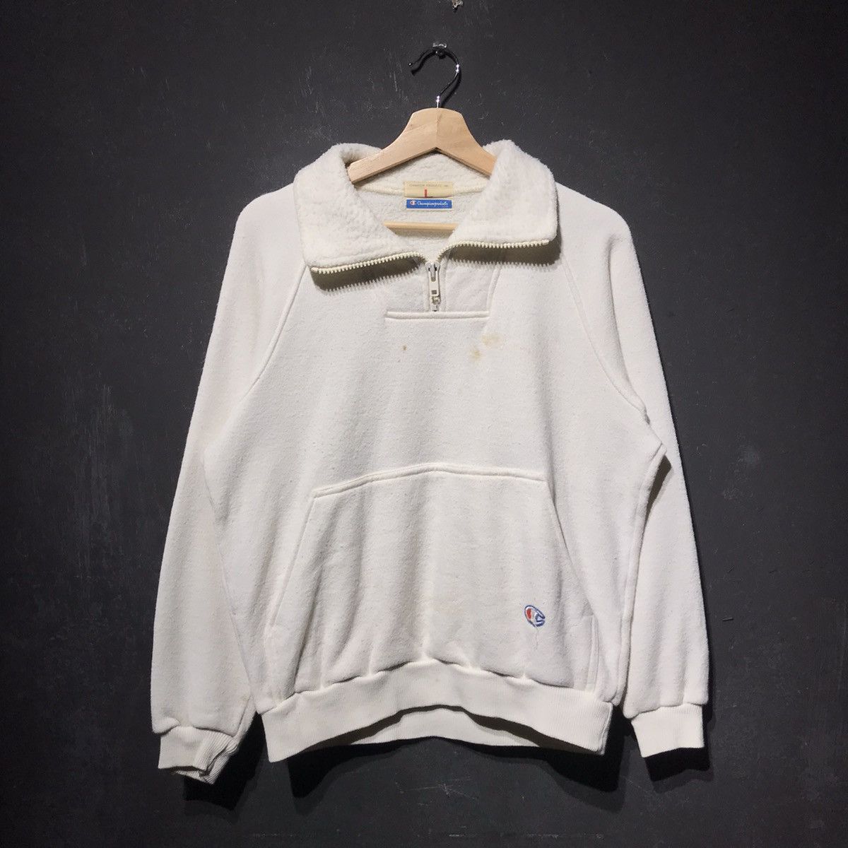 Vintage 90s Champion Japan Wool Sherpa Halfzip