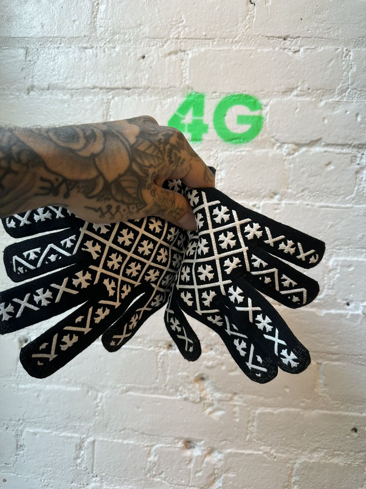 image of Chrome Hearts New Black Gloves, Men's