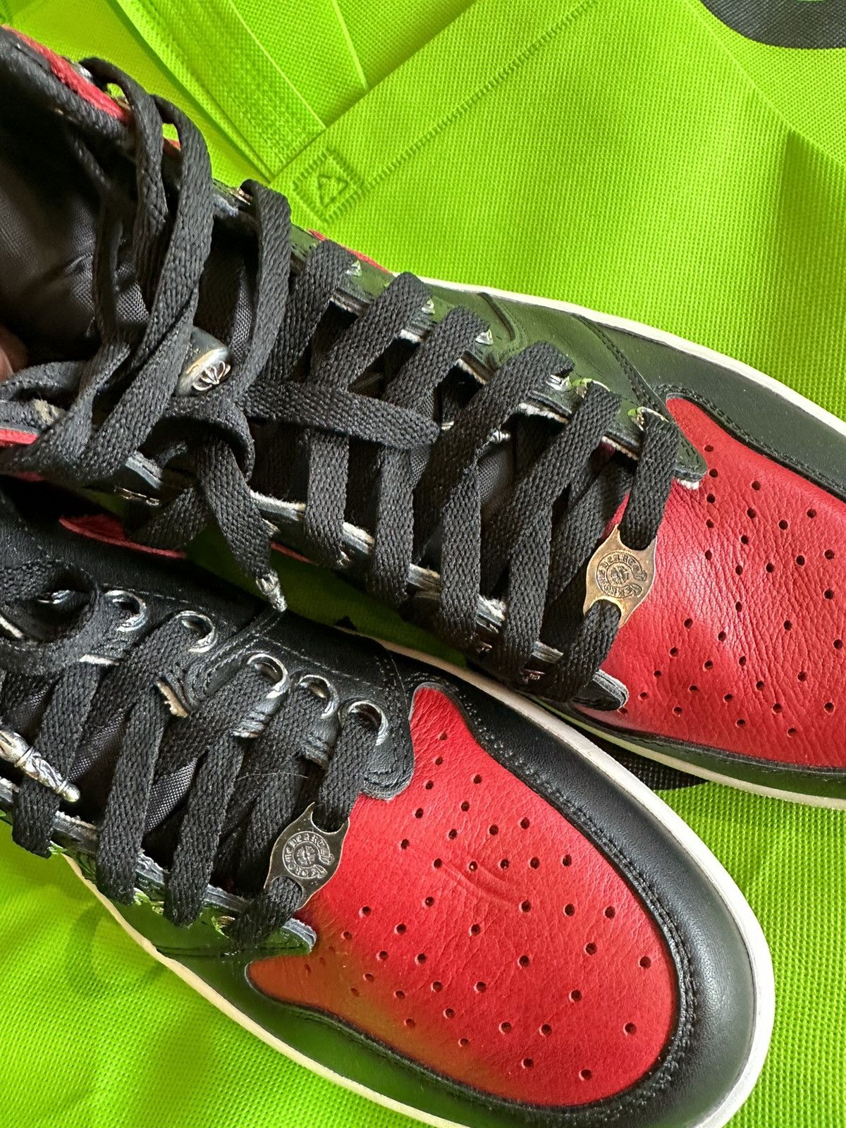 Chrome Hearts Chrome Hearts x Jordan 1 BRED Sneakers NEW SZ13 4Gseller Size US 13 / EU 46 - 9 Thumbnail