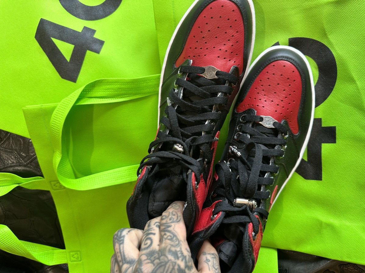 Chrome Hearts Chrome Hearts x Jordan 1 BRED Sneakers NEW SZ13 4Gseller Size US 13 / EU 46 - 3 Thumbnail