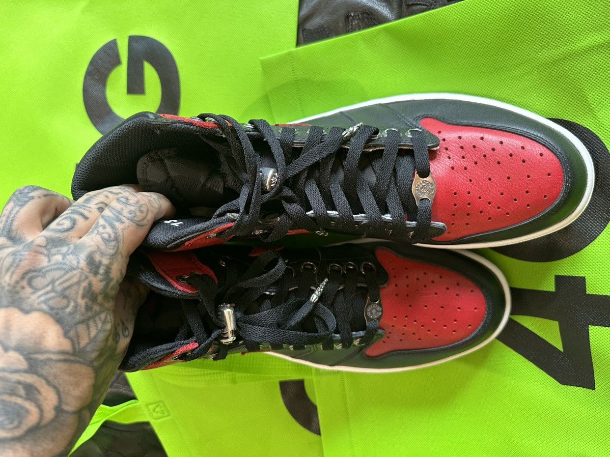 Chrome Hearts Chrome Hearts x Jordan 1 BRED Sneakers NEW SZ13 4Gseller Size US 13 / EU 46 - 4 Thumbnail