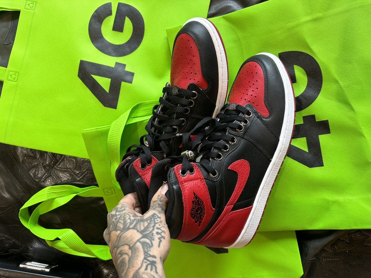 Chrome Hearts Chrome Hearts x Jordan 1 BRED Sneakers NEW SZ13 4Gseller Size US 13 / EU 46 - 2 Thumbnail