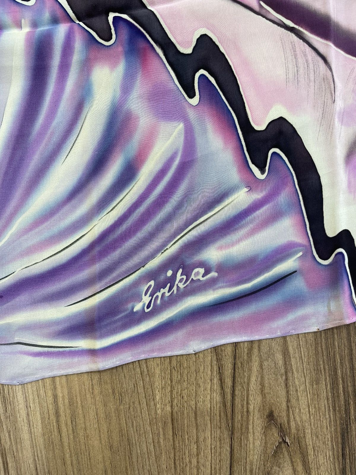 Erima × SikSilk Vintage Designer Erika shawl silk 90s Y2K old money Size ONE SIZE - 5 Thumbnail