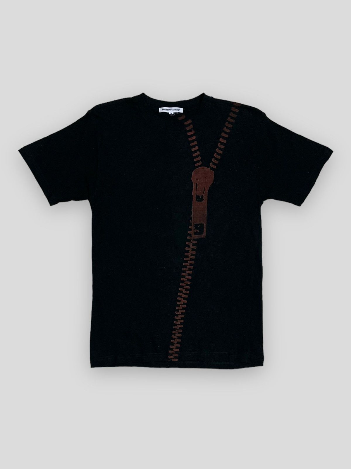 image of Vintage Send Offer 90's Japan Semantic Design Punk Print Zip Tee in Black, Men's (Size XS)