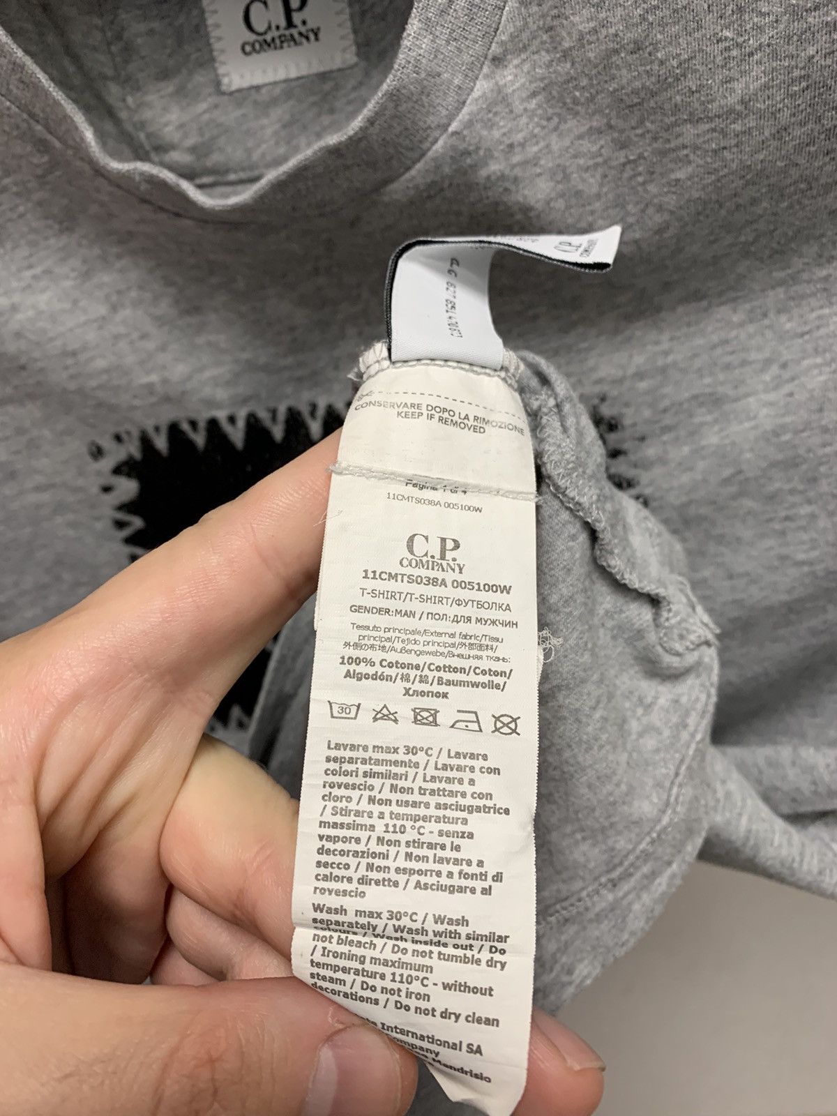 C.P. Company C.P. Company big logo grey t-shirt S size Size US S / EU 44-46 / 1 - 4 Thumbnail