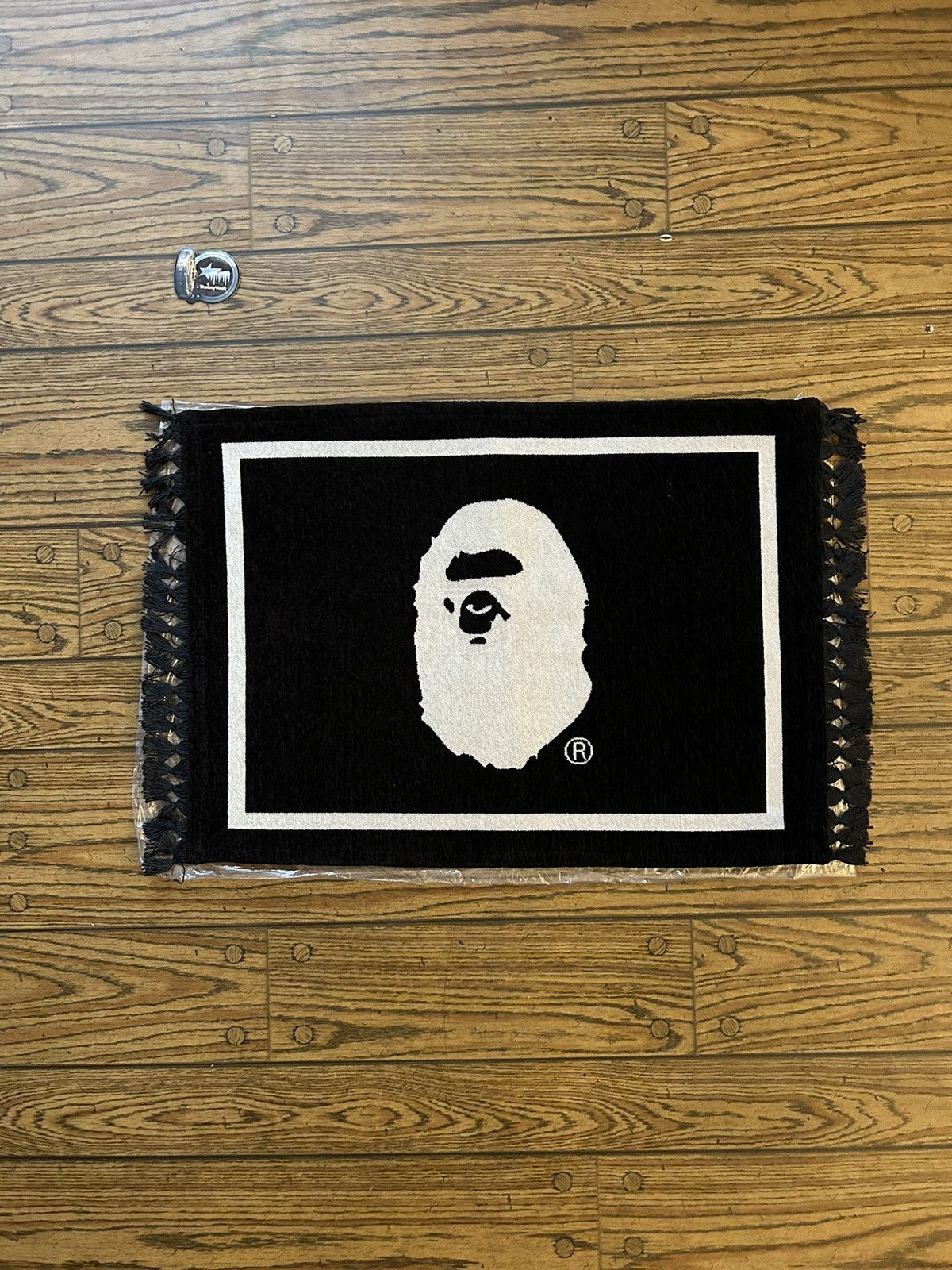 image of Bape Ape Head Square Rug Carpet New in Black, Men's