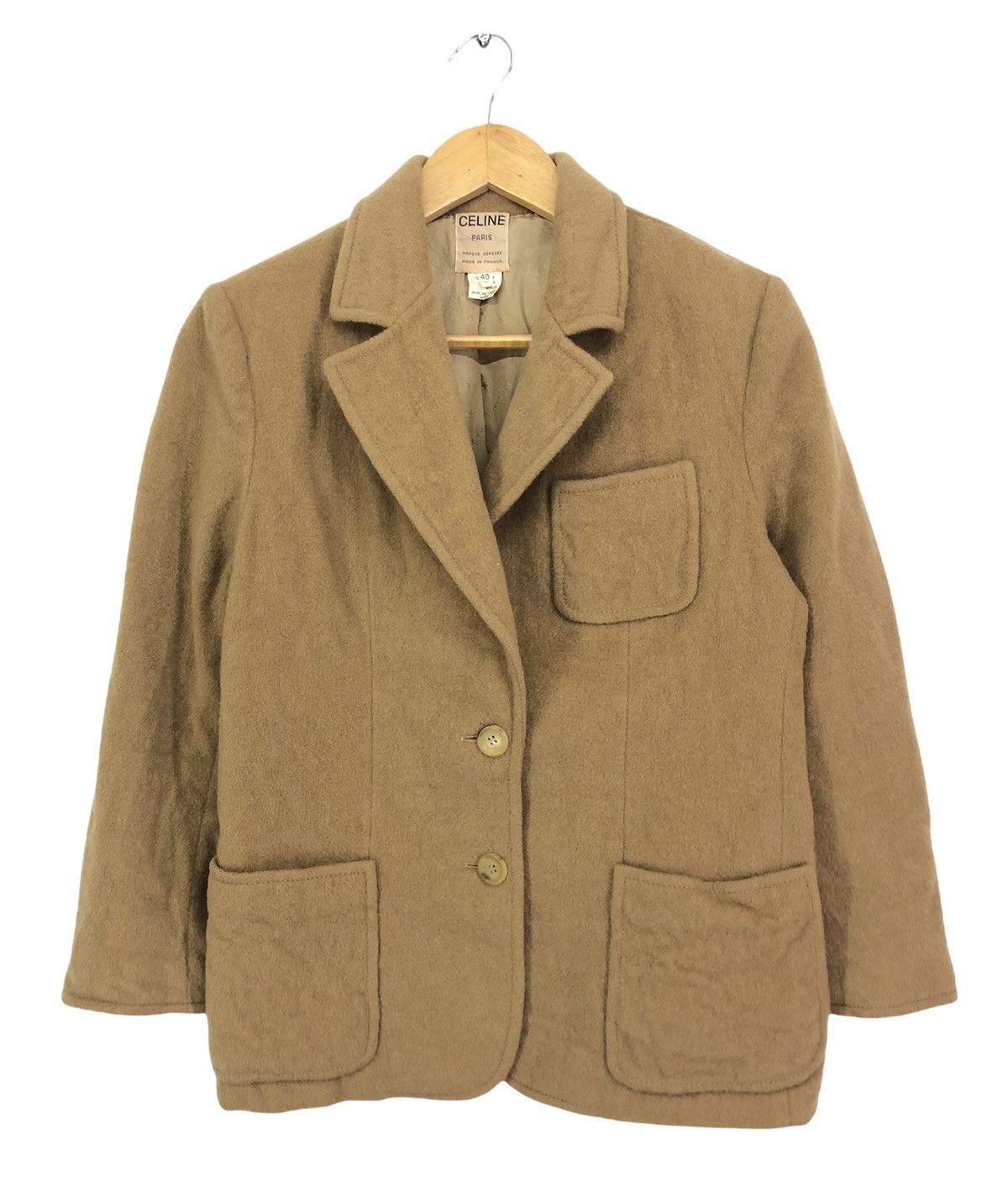 image of Archival Clothing x Celine Paris Marque Deposee Wool Coat Jacket, Men's (Size Small)