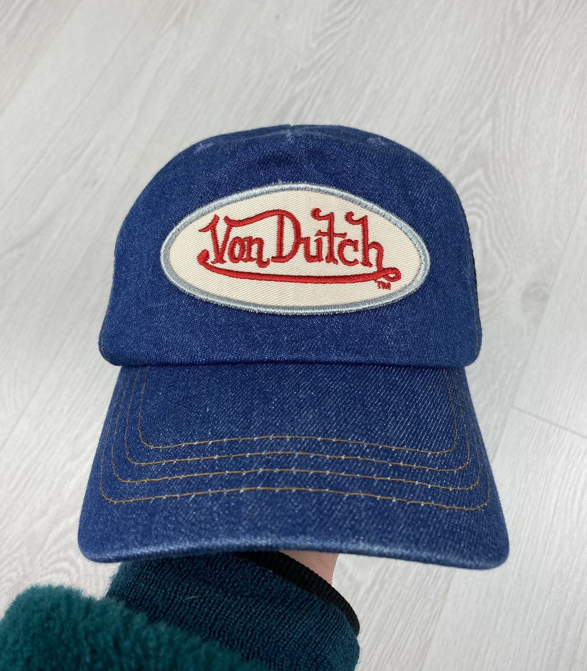 Von Dutch Von Dutch Denim Trucker Hat Cap Y2K Stussy Ed Hardy Size ONE SIZE - 1 Thumbnail
