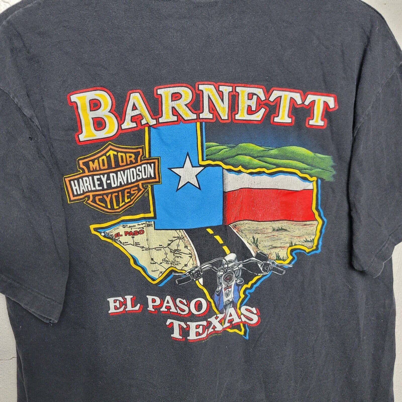 Vintage VTG 1995 Harley Davidson Eagle Barnett El Paso Texas T-Shirt Size US L / EU 52-54 / 3 - 6 Thumbnail