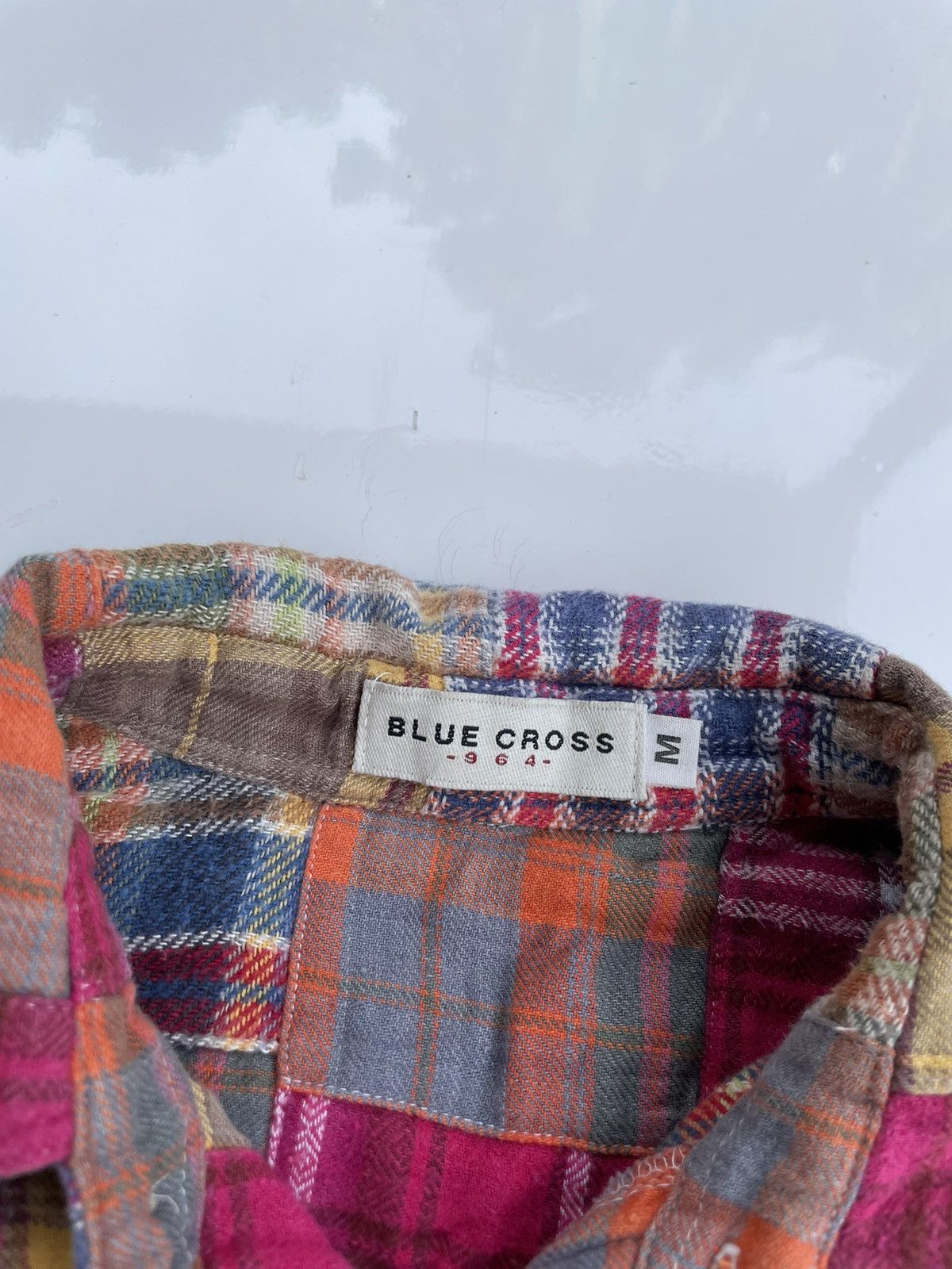 Japanese Brand Flanel Patchwork blue cross shirt RRL STYLE Size US M / EU 48-50 / 2 - 4 Thumbnail