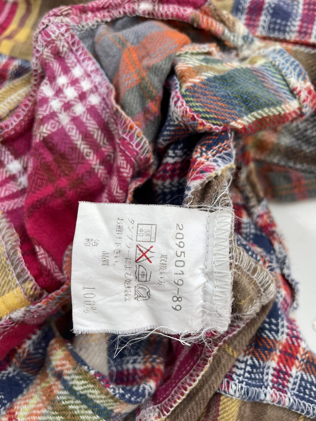 Japanese Brand Flanel Patchwork blue cross shirt RRL STYLE Size US M / EU 48-50 / 2 - 5 Thumbnail
