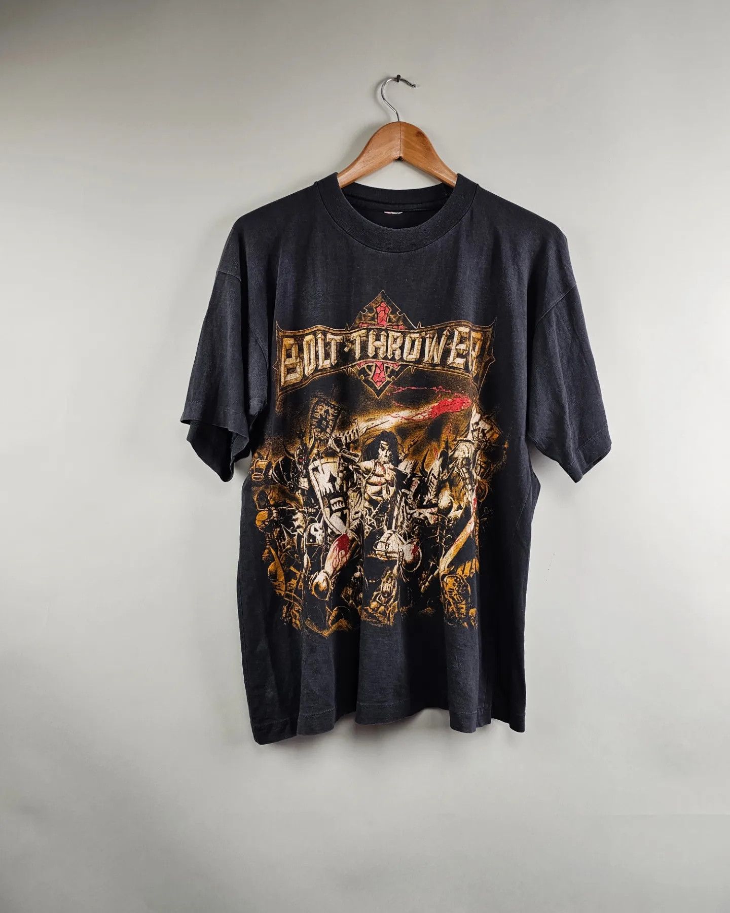 image of Band Tees x Rock Tees 1991 Bolt Thrower War Master Vintage T Shirt XL in Black, Men's