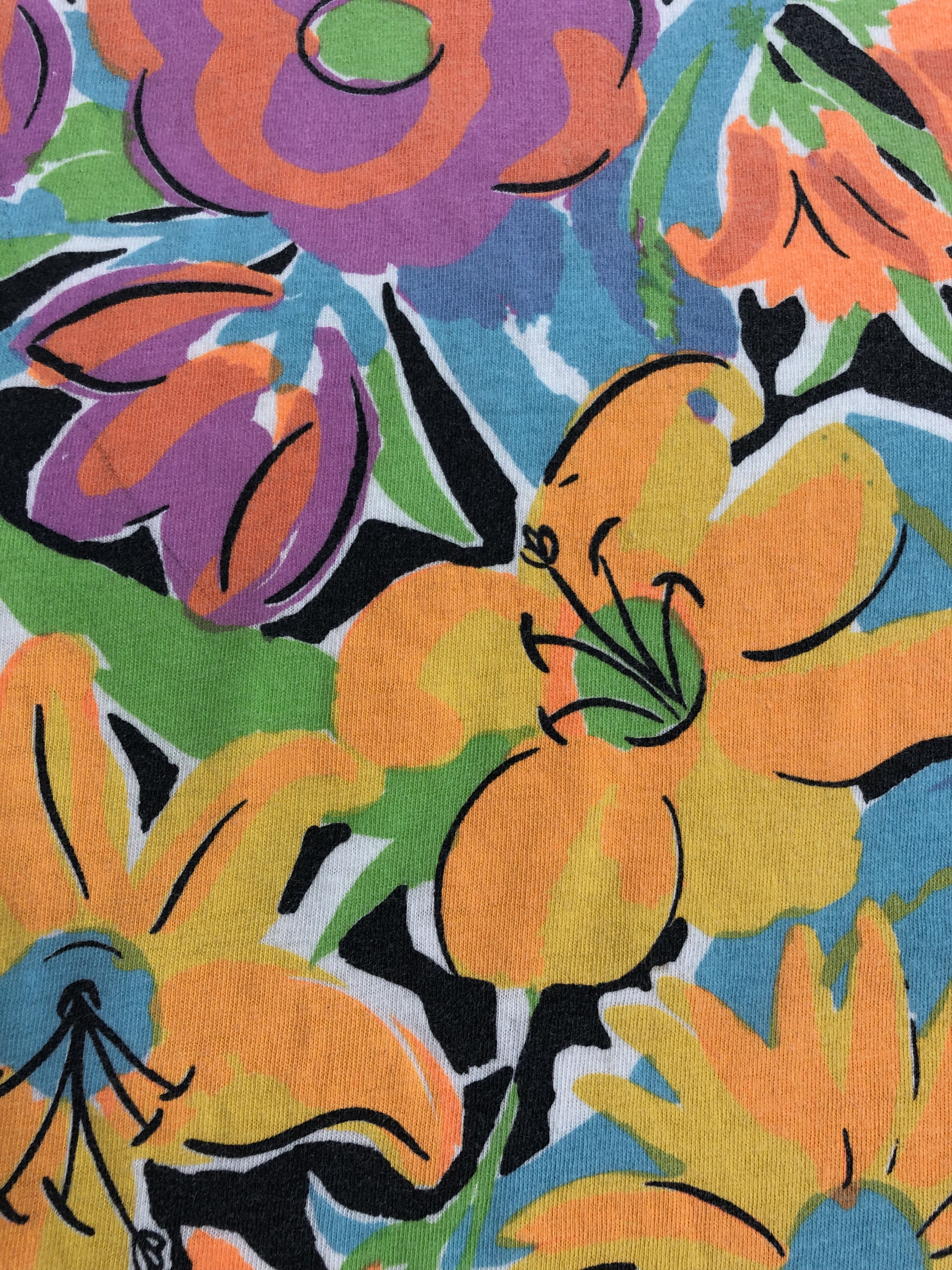Designer × Vintage Vintage 90s Mary Quant London Tokyo Flowers T-shirt Size US XL / EU 56 / 4 - 4 Thumbnail